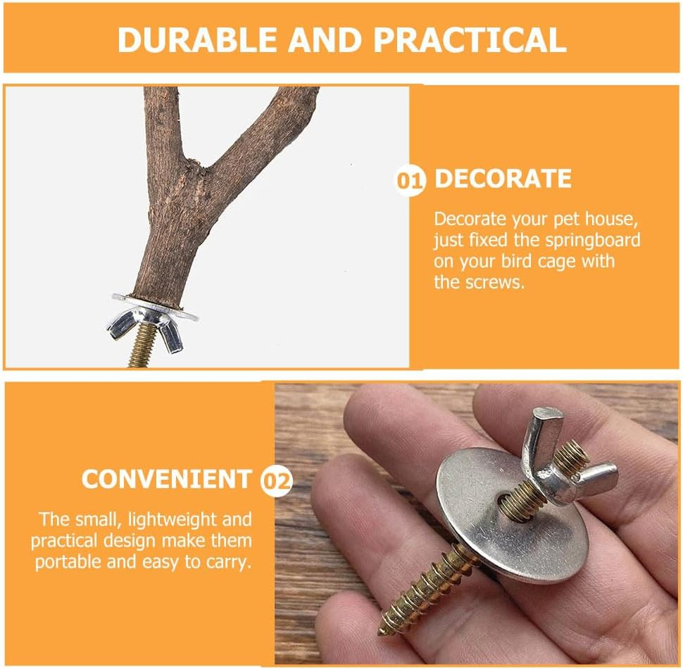 VANZACK 12 Sets Bird Cage Screws Bird Perch Screws Bird Stand Platform Accessories for Building Bird Perch Stand, Hamster Platform Connecting and Fixing to Pet Cage image number 6