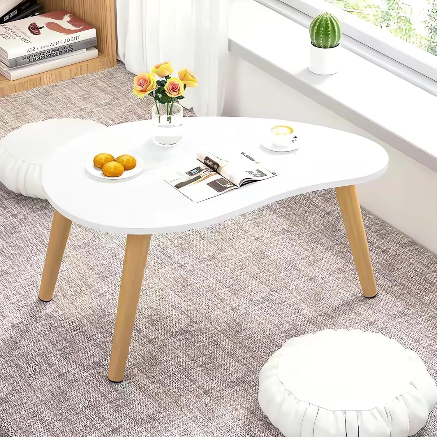 Modern Coffee Table, Multi-Purpose for Living Room Study Bedroom, 60X40X30 Cm, 3 Colours A277 (C Pink)