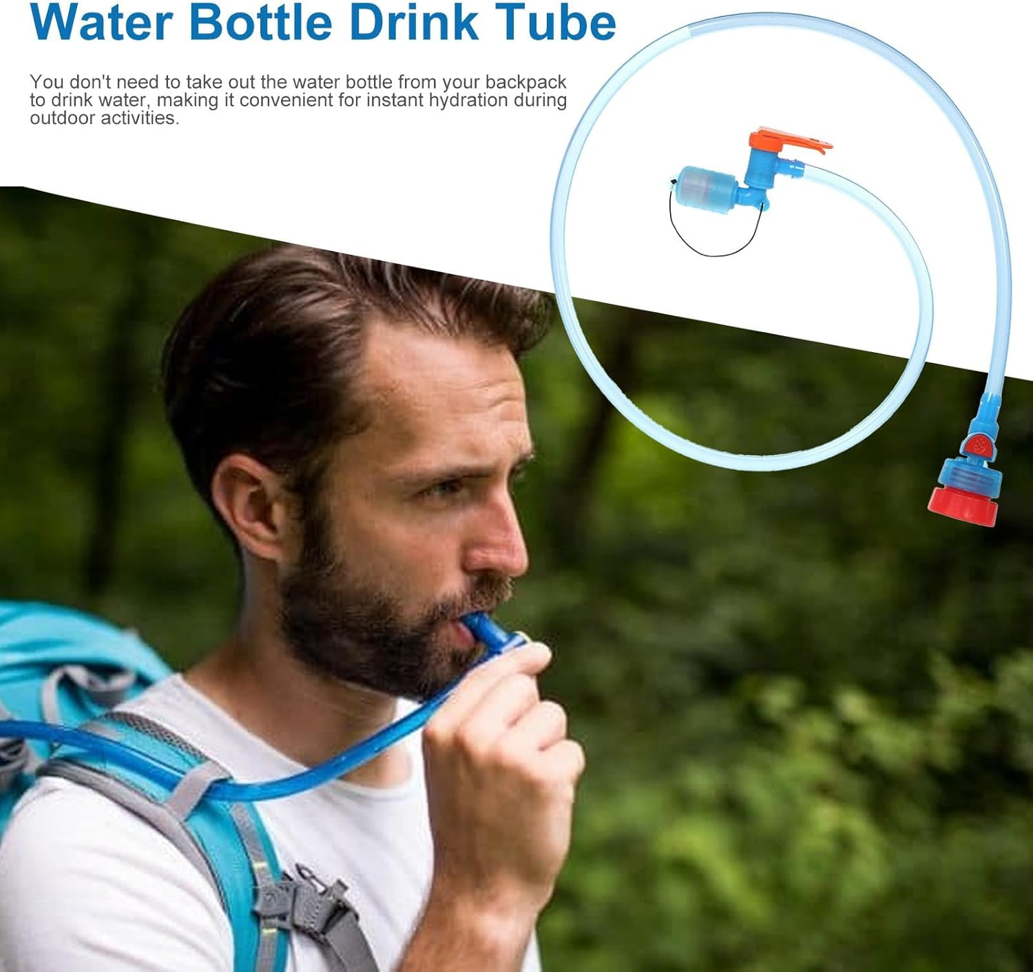 Generic Water Bottle Drink Tube Hose, Adjustable Hydration Bladder Reservoir Pack, Convertube Adapter, Replacement Hose Kit for Hiking, Fishing, Climbing image number 1