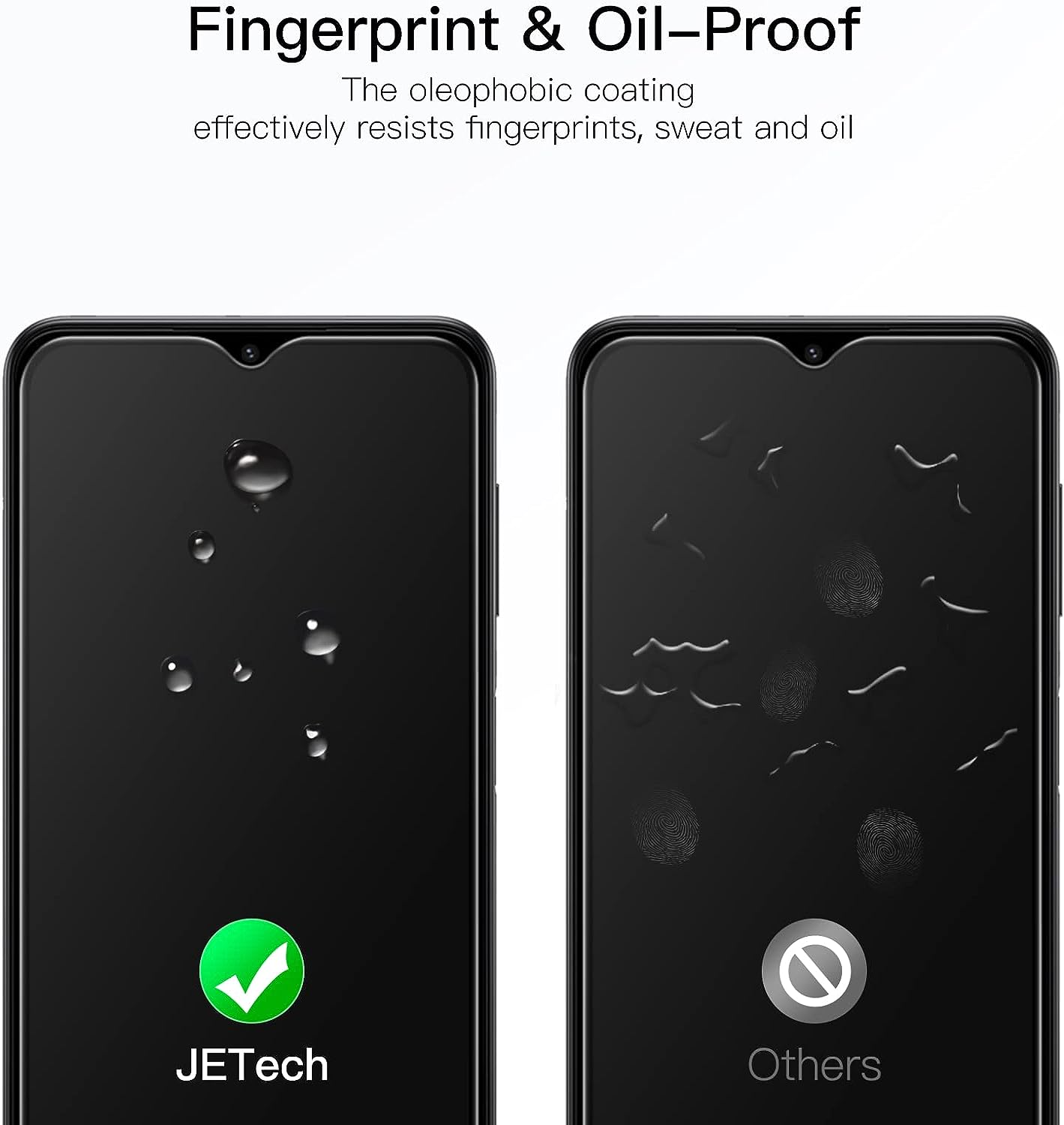 Jetech Screen Protector for Samsung Galaxy A13 / A13 5G with Camera Lens Protector, Tempered Glass Film, HD Clear, 2-Pack Each image number 5