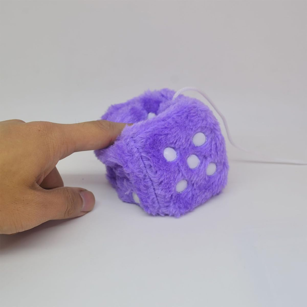 AIMALL 2PCS Plush Fuzzy Dice for Car Rearview Mirror, 2.95" Soft Touch Hanging Dice with Suction Cup, for Vehicles and Home - Green image number 7