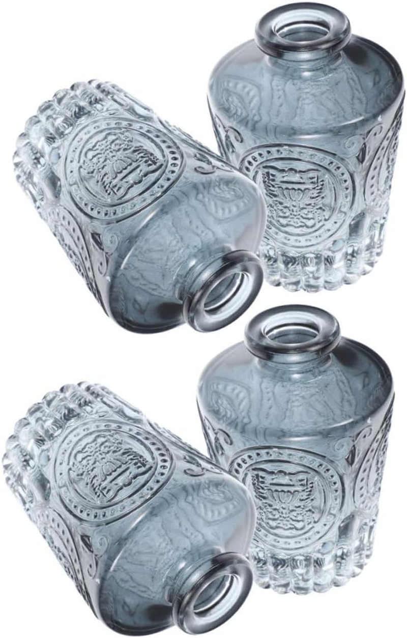 4Pcs 130Ml Glass Aromatherapy Diffuser Bottles Refillable Essential Oil Containers for Home Air Purification Gray Decorative Scented Aroma image number 3