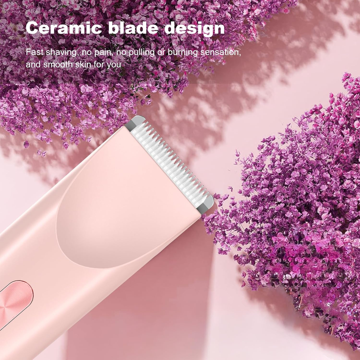 2 in 1 Women Electric Shaver Dual Head Bikini Trimmer for Women IPX7 Waterproof Wet & Dry Use Body Hair Trimmer and Facial Hair Remover for Bikini Underarm Leg Arm Body Face image number 2