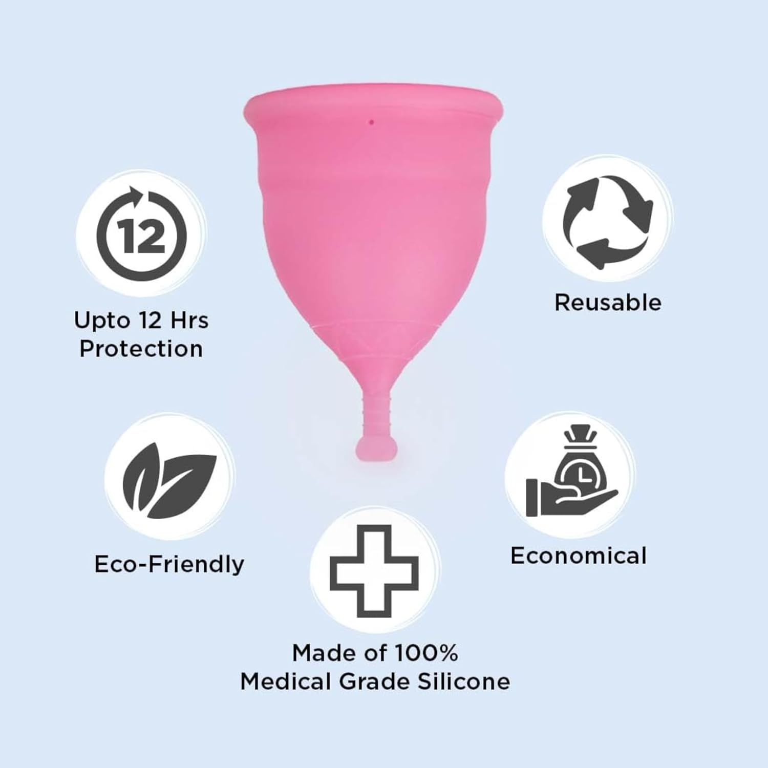PEE SAFE Menstrual Cup (Small), Suitable for 18 Years & Below, Period Cup, 100% Medical Grade Silicone, Menstrual Cup, Comes with Travel Friendly Pouch | Leakage Proof & Infection Free image number 6