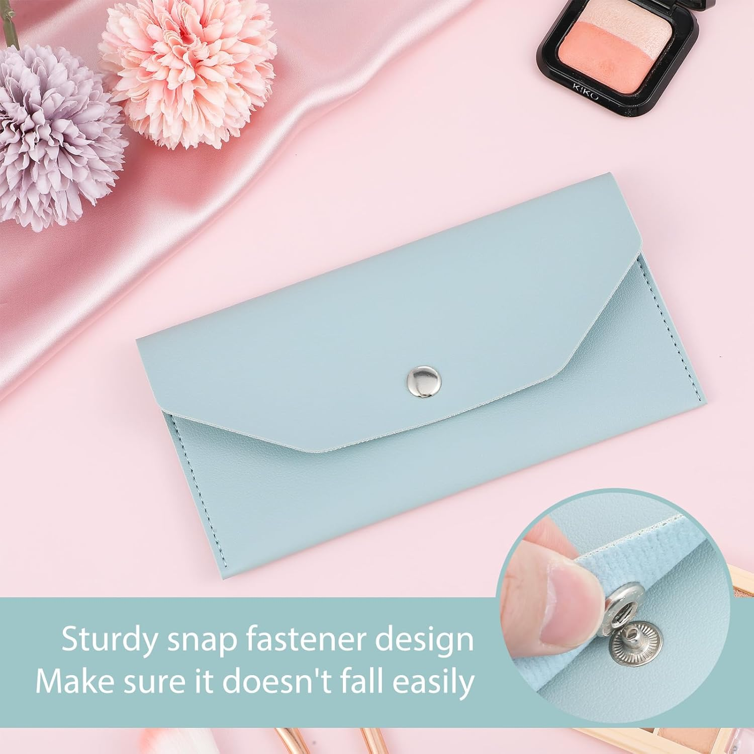 Teaaha Cash Wallet Genuine Leather Money Stuffing Wallets Organizer Reusable Budget Envelope Wallet Retro Clutch Wallets for Men Women Cash Check Billing, Minimalist Design image number 6