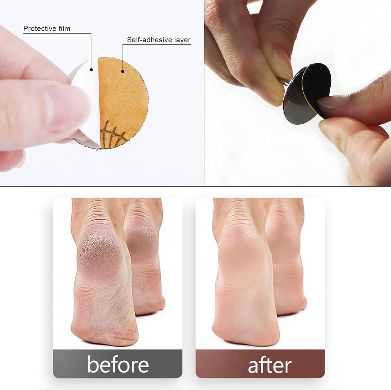 100Pcs Replacement Sandpaper Disk with Metal Nail Drill Bit,25Mm Self-Adhesive Pedicure Sanding Paper Disc Pads for Manicure Pedicure,#240 Grit image number 2