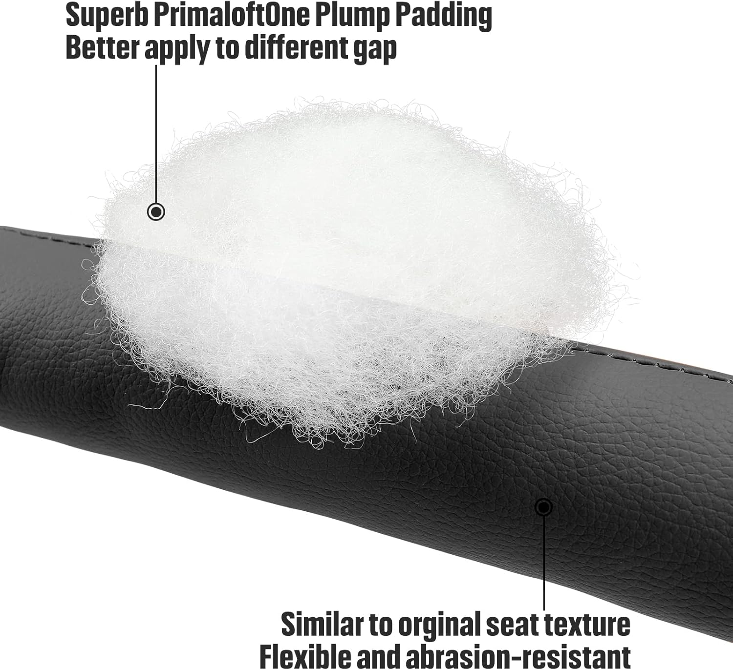 2PCS Leather Car Seat Gap Filler, Car Seat Gap Stopper Anti-Drop Space Slot Reserved Safety Belt Space, Premium Car Gap Filler Pad Car Accessories for Women and Men(Black) image number 2