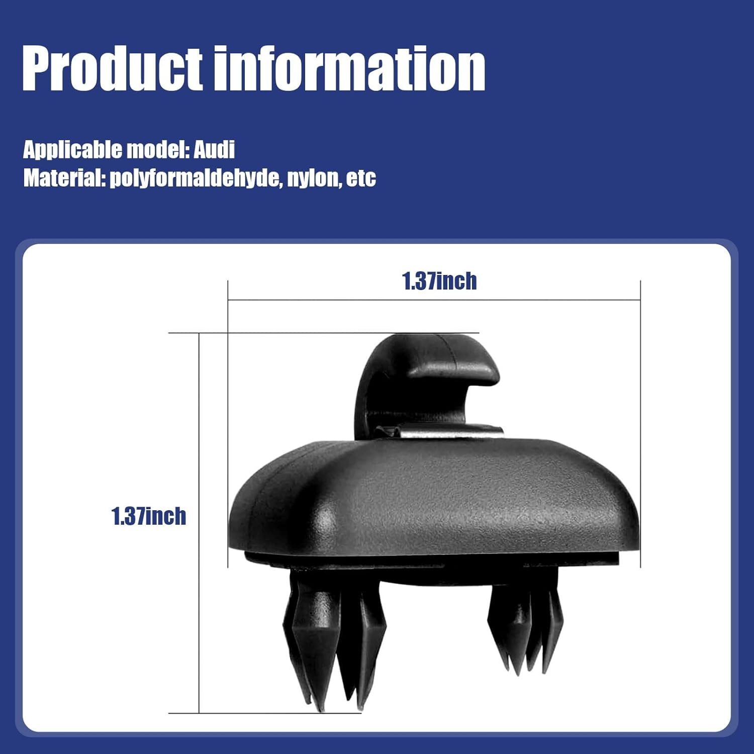 1 PC Car Sun Visor Fixing Buckle, Sun Visor Hook Durable Nylon Clip, Upgraded Sun Visor Base Vanity Mirror Hook Clips, Compatible with Audi A1 A3 A4 A6 A7 A8 Q3 Q5 Interior Accessories (Black) image number 5