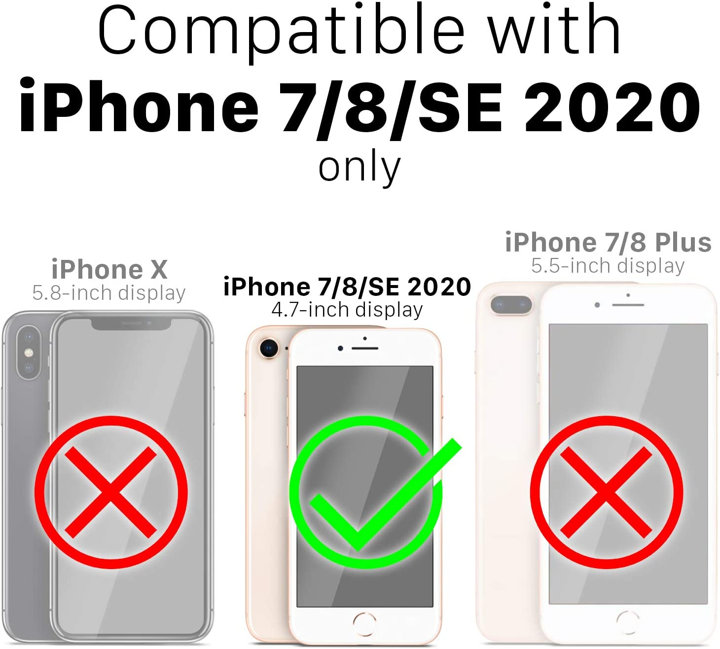 Vena Iphone SE 2020 / Iphone 8 7 Wallet Case, Vcommute (Military Grade Drop Protection) Flip Leather Cover Card Slot Holder with Kickstand Compatible with Apple Iphone SE2 8 7 (4.7-Inch) - Space Black image number 5