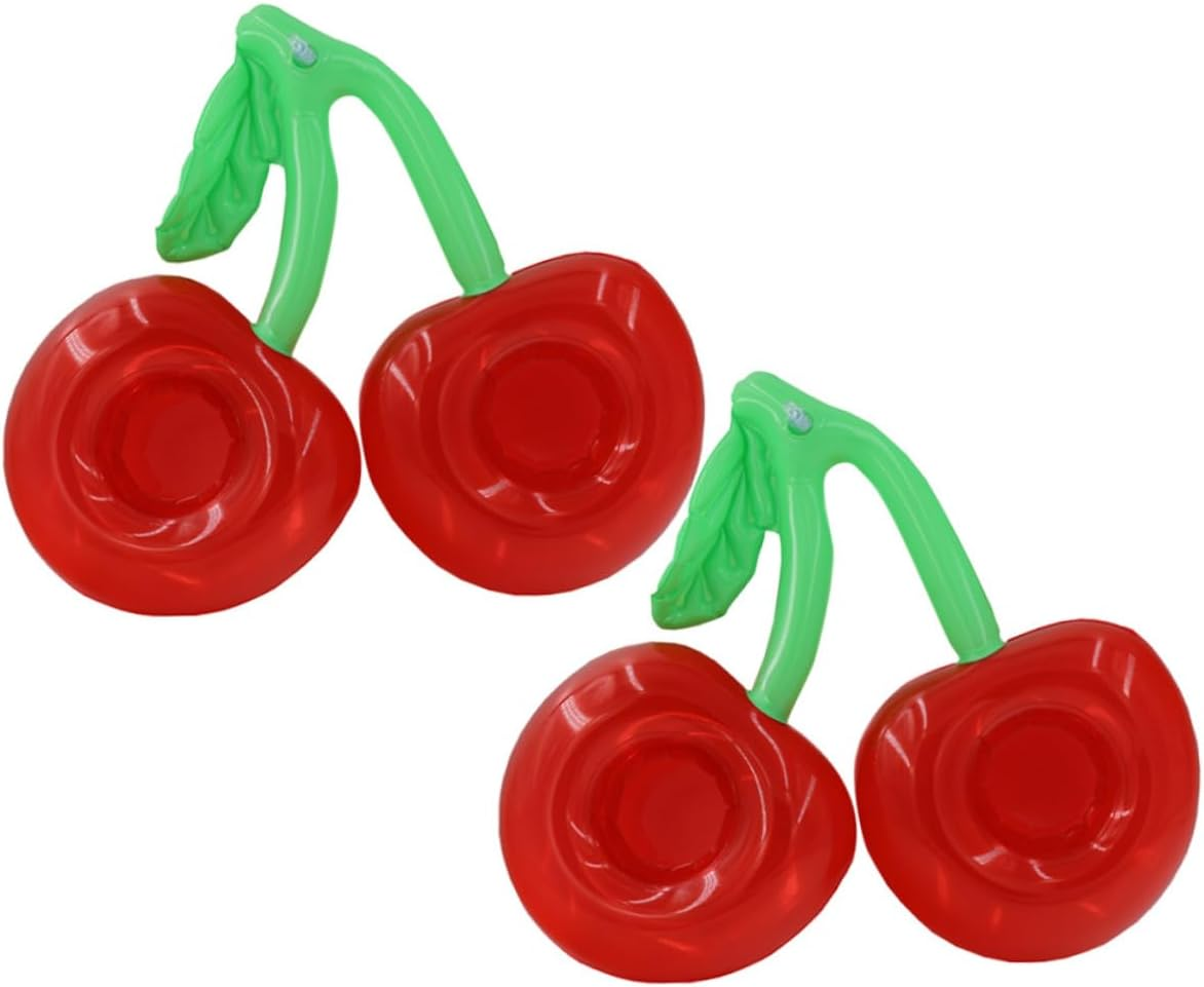 Inflatable Cherry Shaped Floating Drink Cup Holder 2Pcs Pool Party Accessories Outdoor Beverage Holders for Beach Swimming Pool Fun image number 3