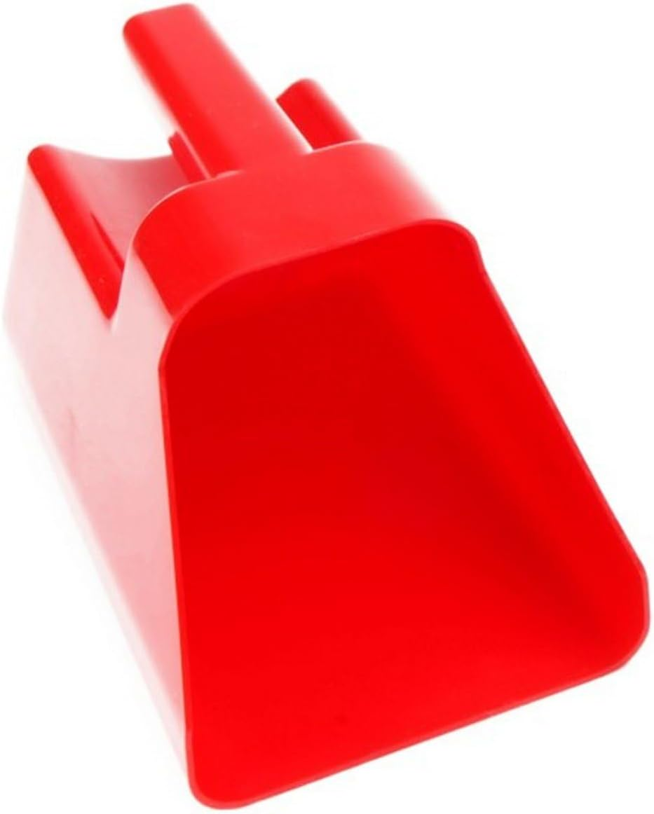 Feed Scoop Large Plastic Animal Feed Scooper with Grip Red