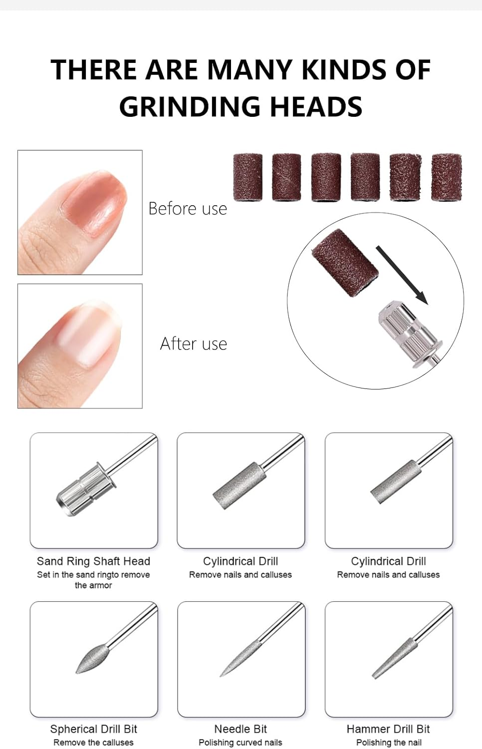 YIMART USB Electric Nail Drill - Portable Professional Manicure Pedicure Machine for Gel Nails with 6 Drill Bits, Polishing and Art Tools Kit (Green)