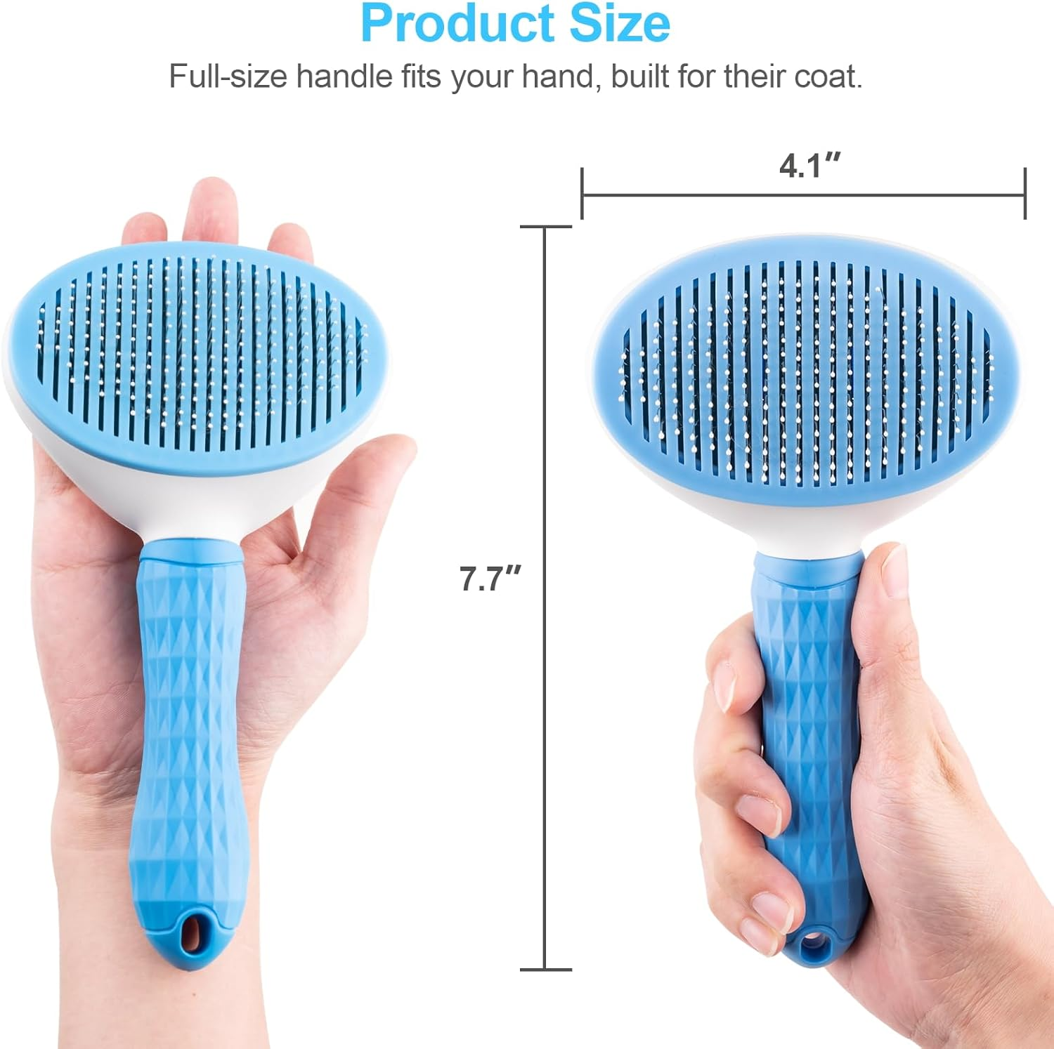 Petverse Represents Depets Self Cleaning Slicker Brush, Dog Cat Bunny Pet Grooming Shedding Brush, Pet Massaging Tool Suitable for Pets image number 4