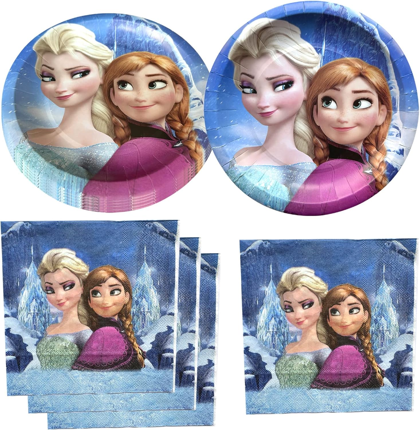 Frozen Birthday Party Supplies, Include 20 Plates and 20 Napkins, Frozen Birthday Party Decorations image number 2