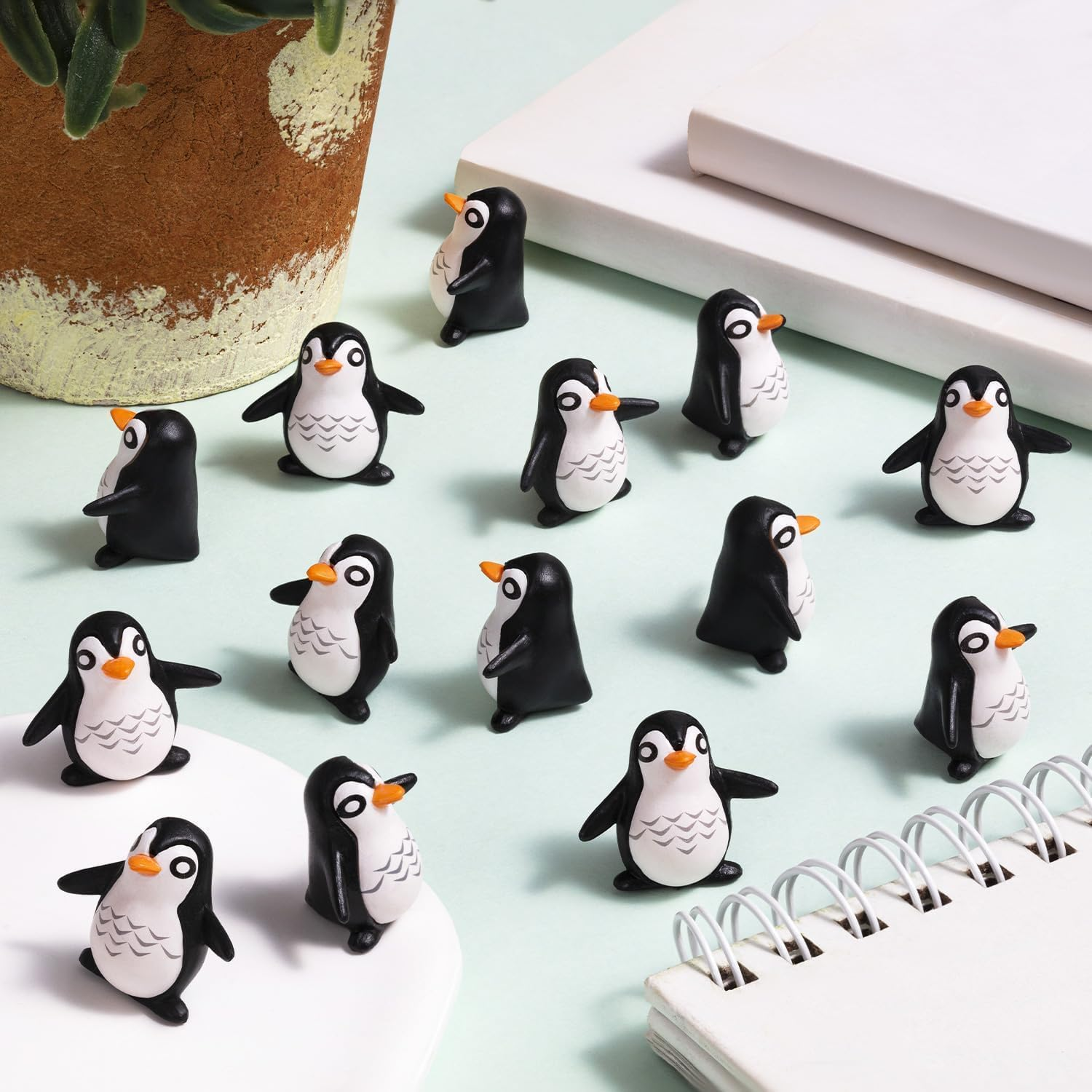 30 Pcs Mini Penguin, Mini Resin Penguin, Tiny Animals Miniature Figurines, Cute Cupcake Toppers Fairy Garden Miniature Landscape Ornaments for Home D&eacute;cor, Cake Decoration, DIY Crafts image number 1