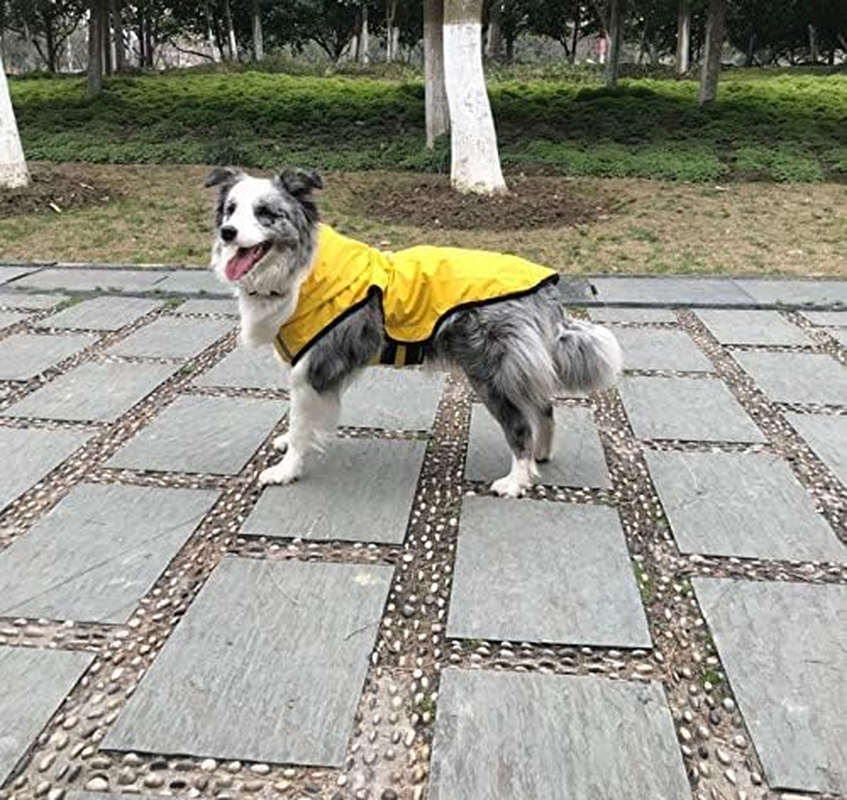 Dog Rain Coat with Waterproof Dog Clothes Dog Jacket, Pet Hoodie with Lightweight Reflective Strip Rain Dog Rain Coat Hooded Slicker (Yellow, X-Large) image number 1