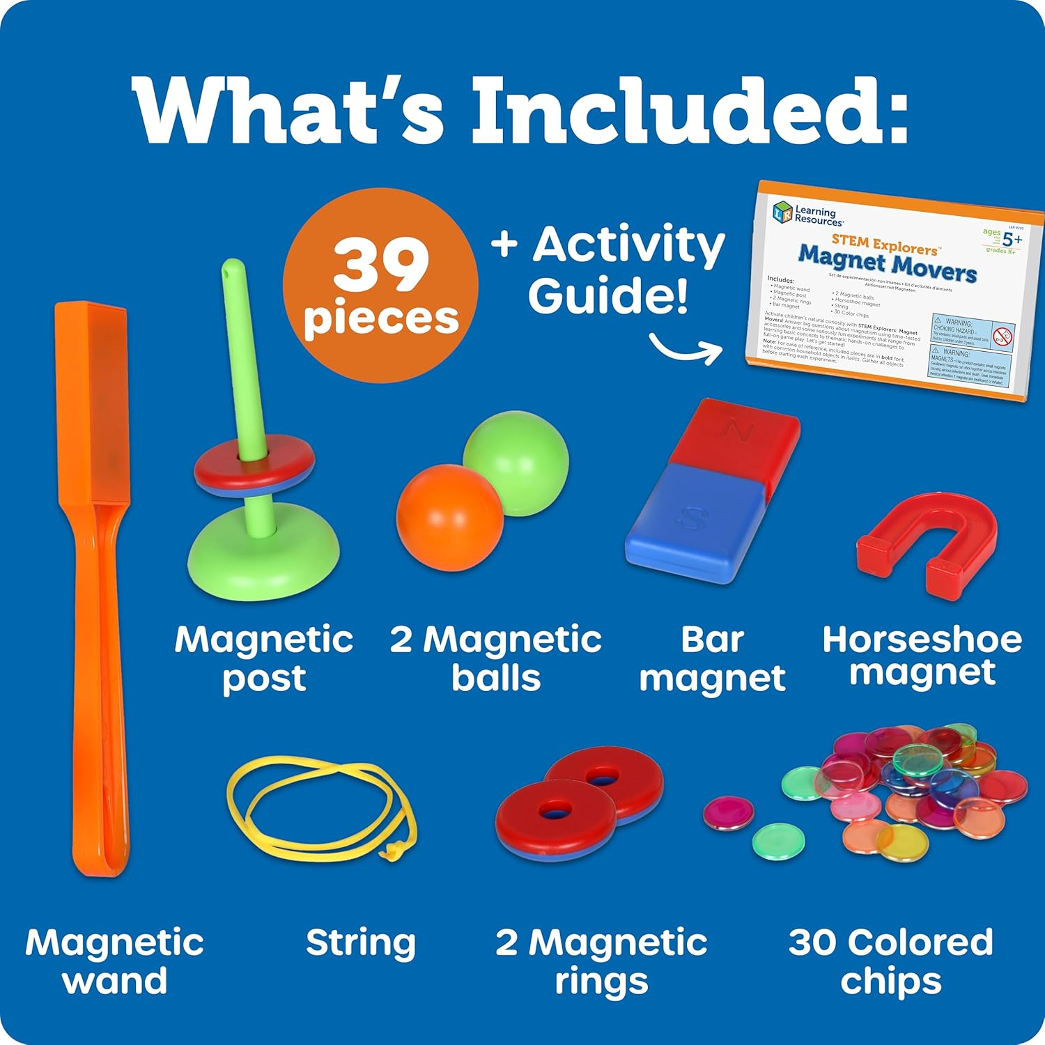 Learning Resources STEM Explorers, Homeschool, Magnet Movers, 39 Pieces, STEM Certified, Ages 5+ image number 2