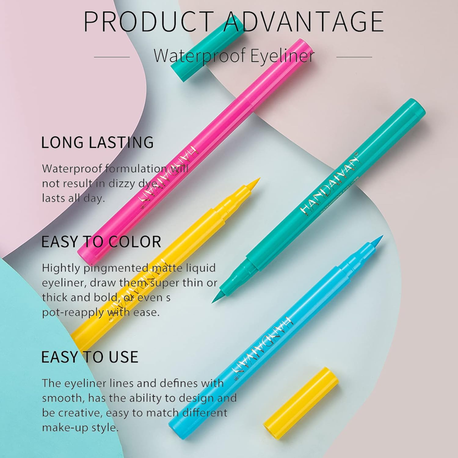 Coloured Eyeliner, Purple Eyeliner, Waterproof Liquid Eyeliner All Day Long-Lasting Eye Liners, Colourful Eyeliner for Eye Makeup Tools, Purple image number 1