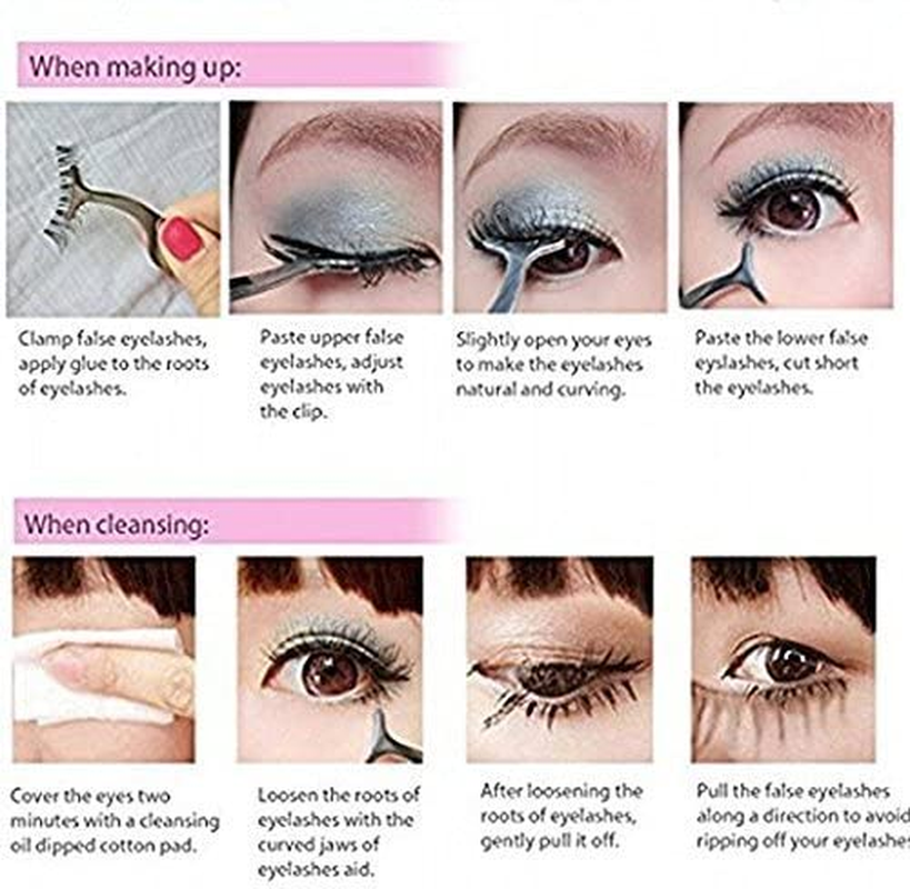 False Eyelashes Applicator Tool Eyelash Extension Tweezers Remover Clip Tweezers Nipper (Golden) image number 4