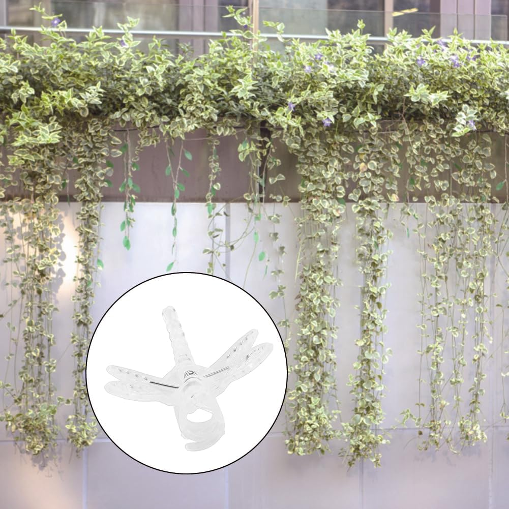 Plant Orchid Clips, Dragonfly Stem Clip Garden Vine Grow Upright Support Stalks Climbing Plants Tomato Trellis Holder Decoration for Supporting Flower Cucumber Vegetables 100Pcs(Transparent) image number 4