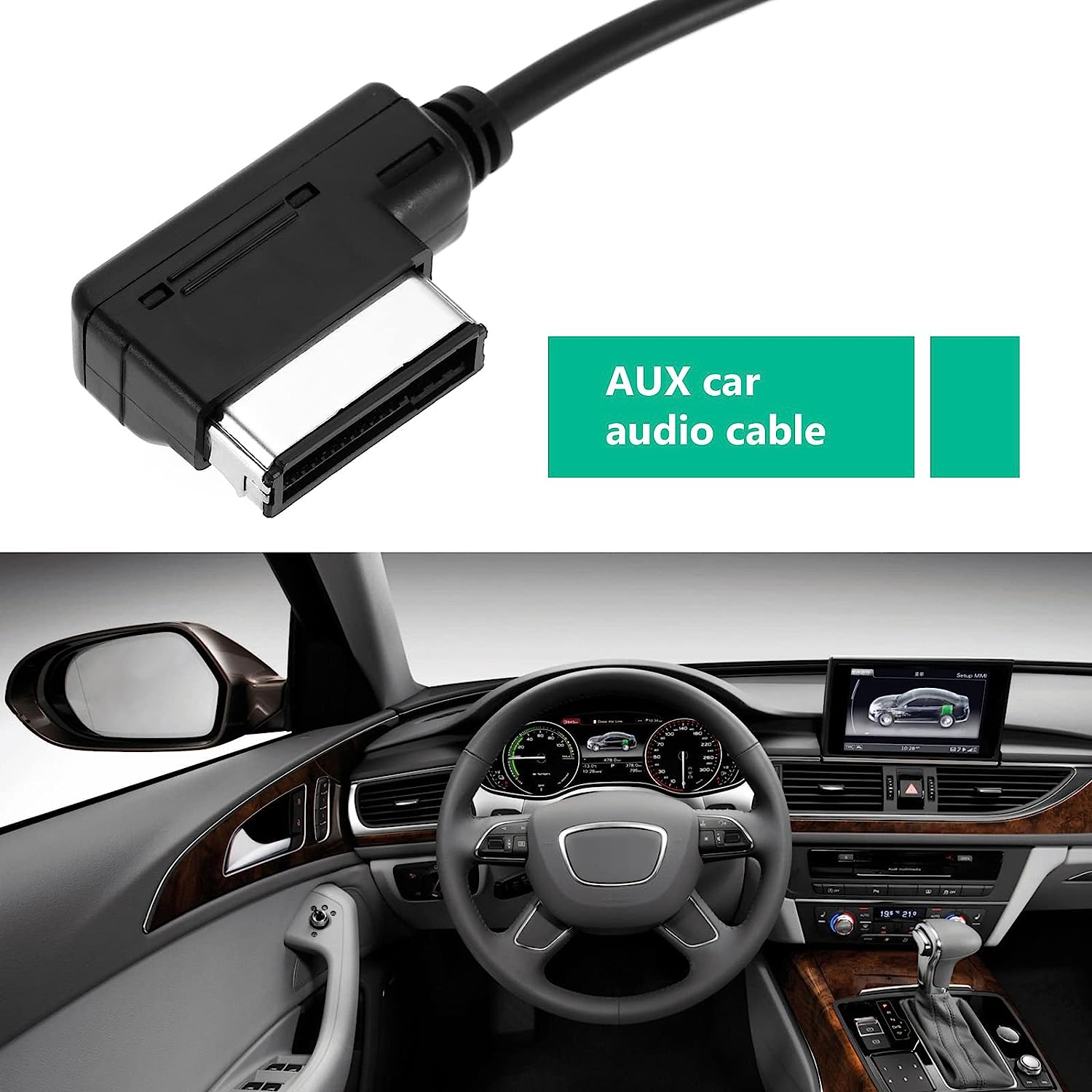 Ecsing AMI to 3.5Mm Audio Cable Adapter Compatible with A3 A4 A5 A6 A8 TT 2006-Onwards for MP3 Player Headphone Speaker AUX Music Interface Adapter Cable 35Cm