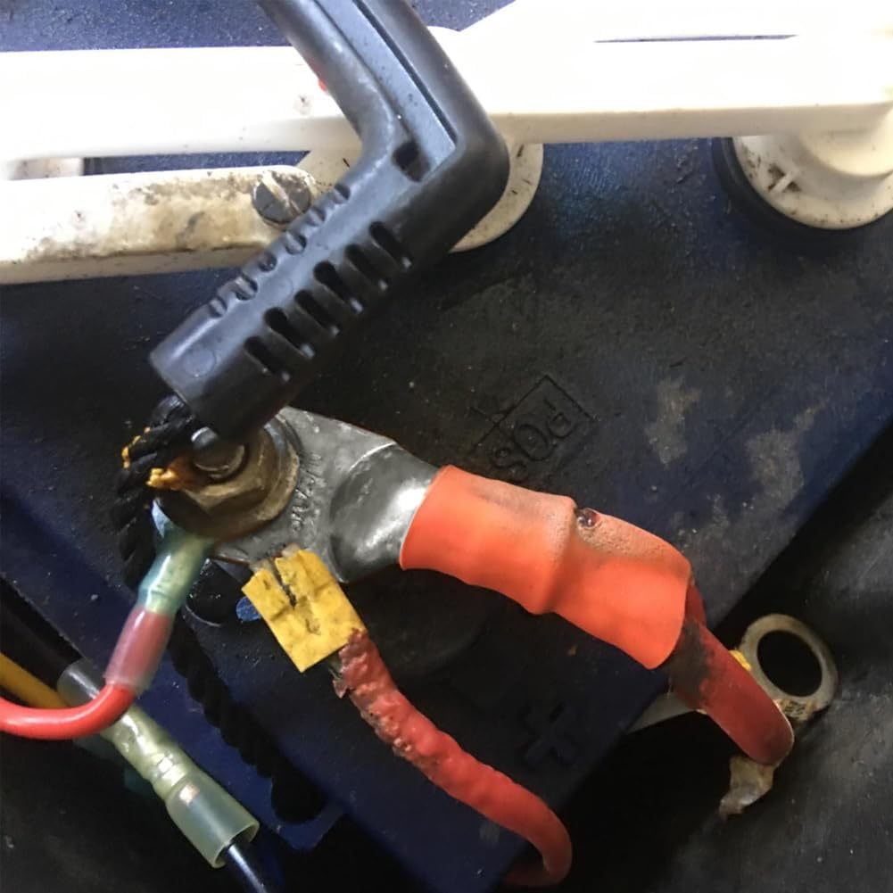 Ampper Heavy Duty Tinned Copper Wire Lugs, UL Tubular Eyelets Ring Crimp Copper Terminal Connectors W/ 10 Pcs Heat Shrink Tubing for Battery Cable Ends and More (4 Awg, 3/8" Ring, 10 Pcs) image number 1