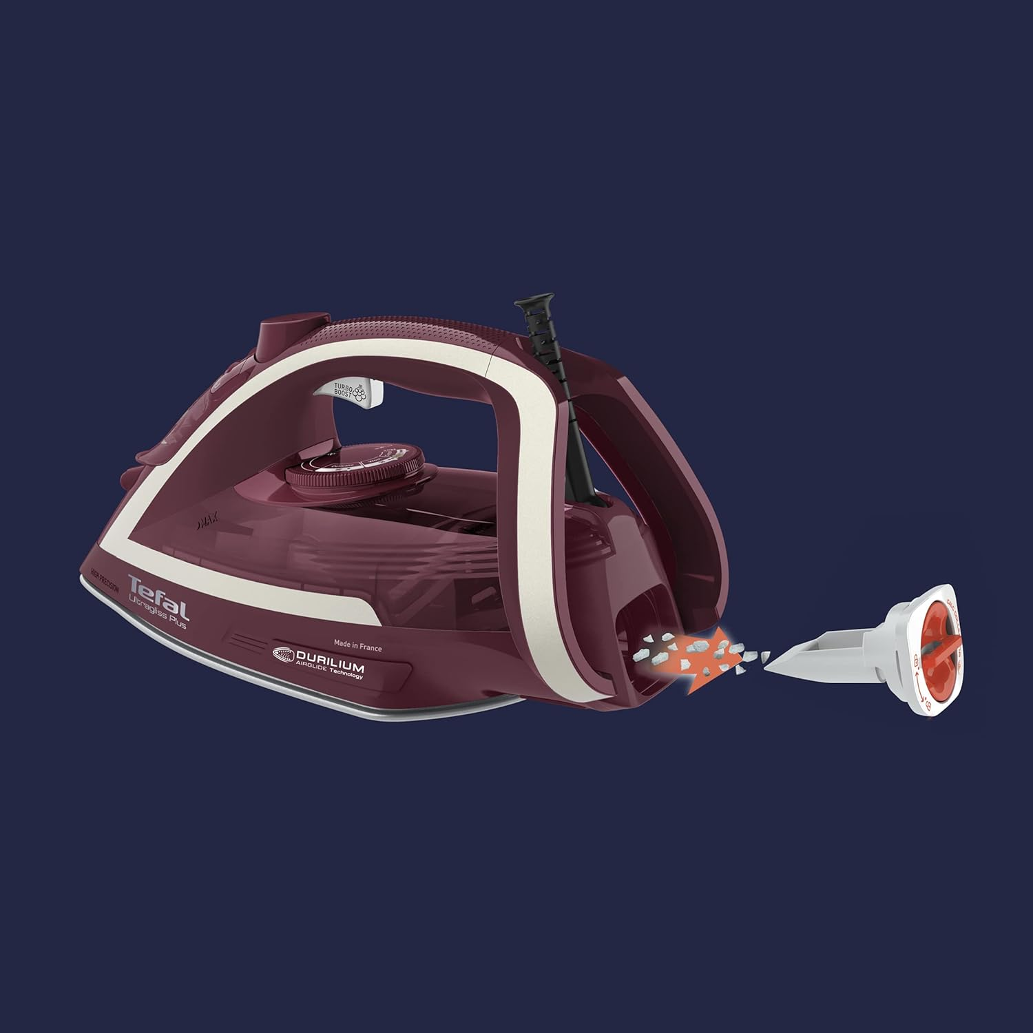 Tefal Ultragliss Anti-Calc plus Steam Iron, FV6845, Power 2400W, Continuous Steam Output 50 G/Min, Steam Boots 205 G/Min, Vertical Steam, Spray, anti Drip, Auto Off, anti Scale image number 2