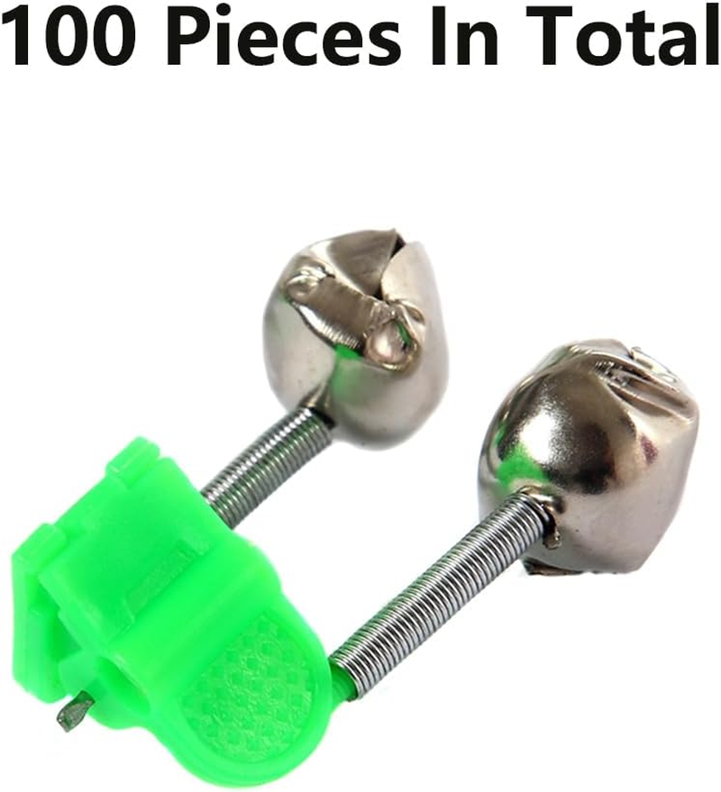 100Pcs Fishing Rod Bite Alarms, Tackle Loud Dual Alert Bells Fishing Rod Bite Alarm Bell, Special Double Bell the Signal Is Crisp and Loud, Accurate image number 3