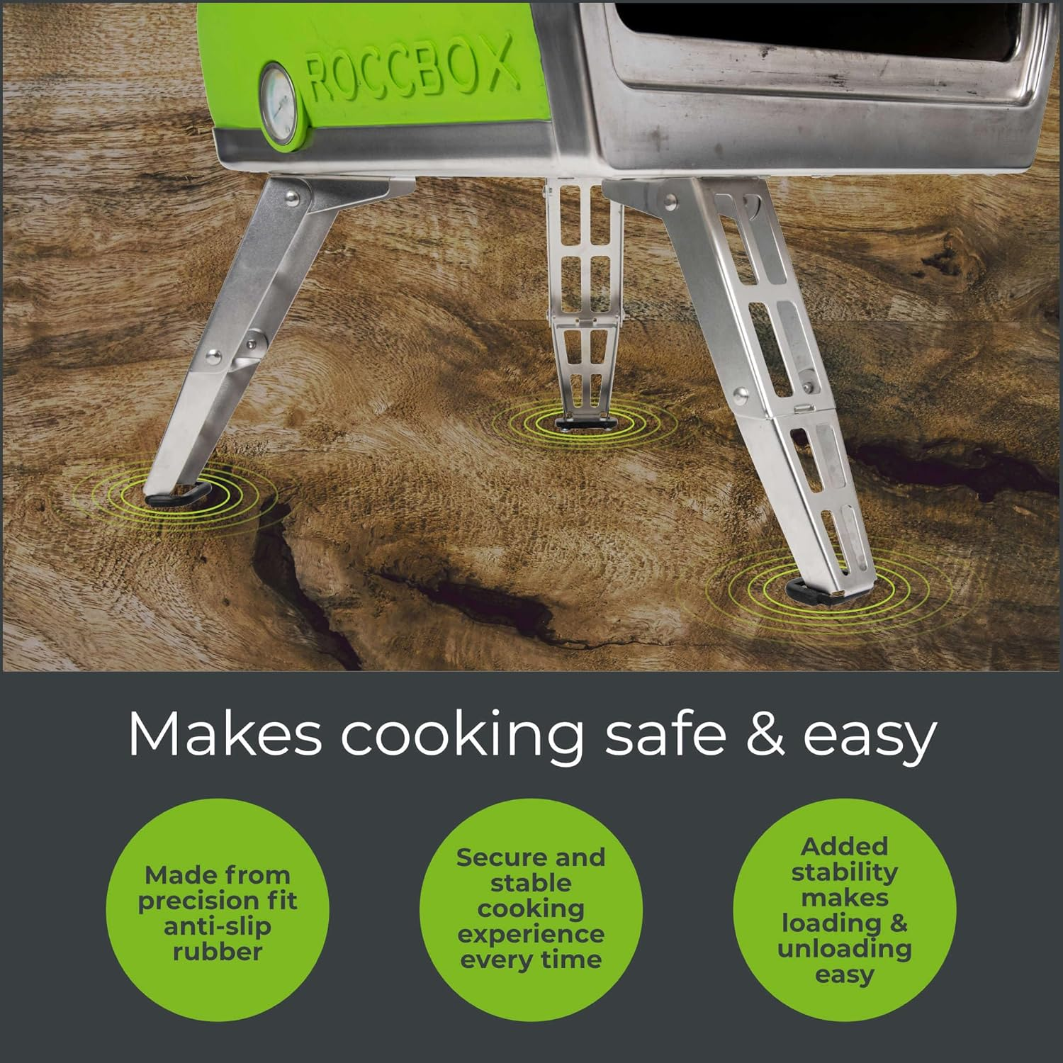 Gozney Roccbox Pizza Oven Black Rubber Feet Surface Protectors Pack of 3