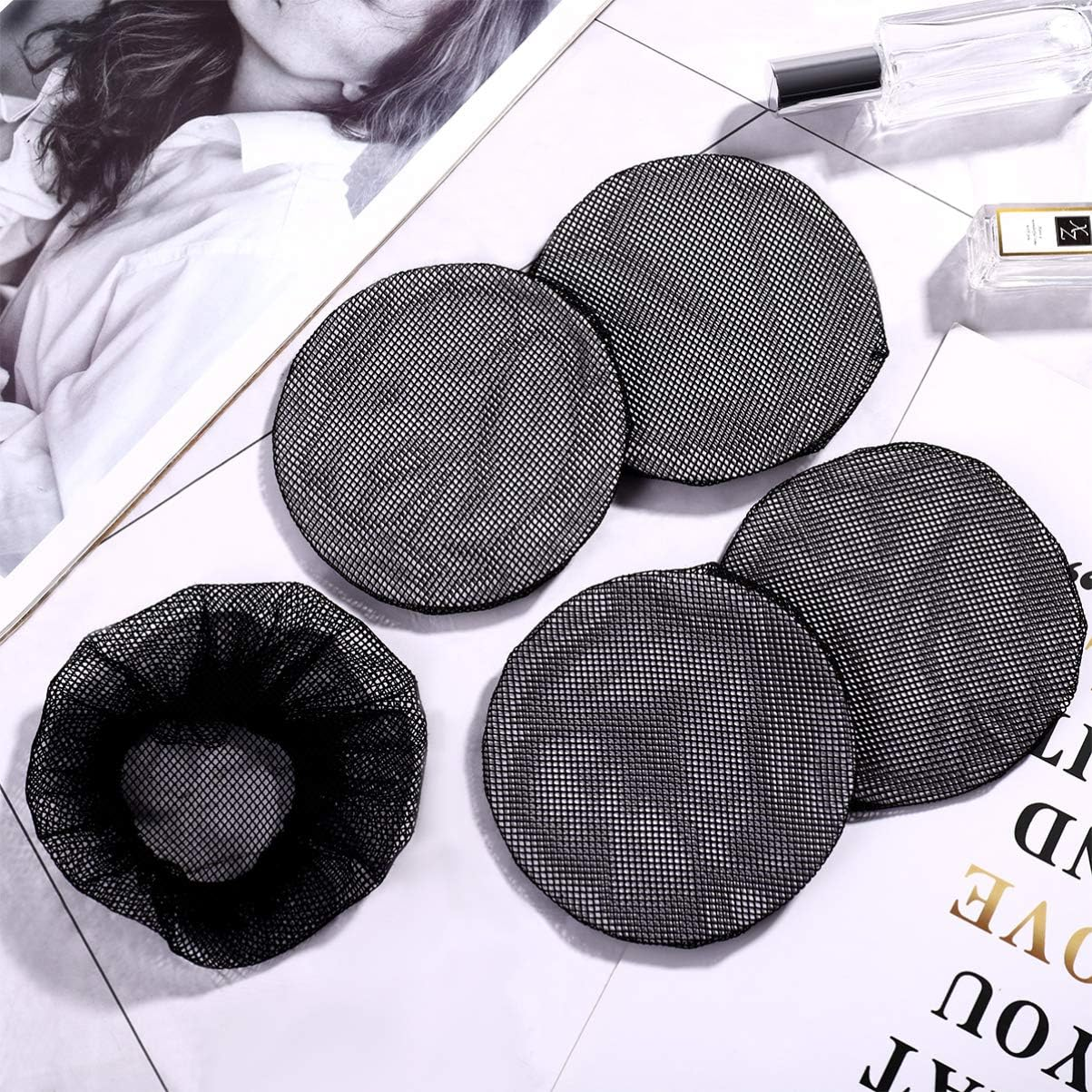 Minkissy Black Hair Nets Womens Work Outfits Sets 5Pcs Ballet Hair Bun Net Elegant Reusable Black Stretch Mesh Accessory Covers for Women Black Tiara Womens Accessories image number 4