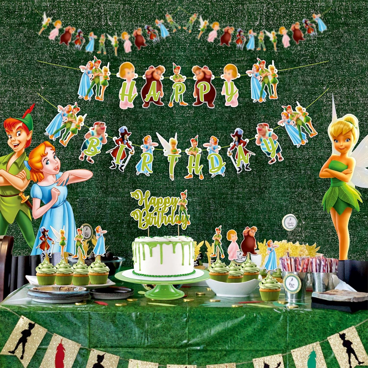 Petr Pan Theme Birthday Party Supplies &ndash; Neverland Adventure Decorations for Kids &ndash; Fun Pirate & Fairy Tale Party Set for Boys and Girls