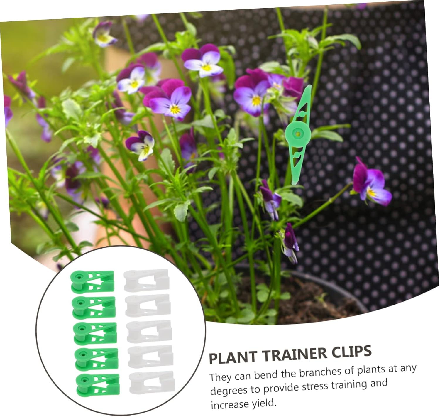 20Pcs Plastic Plant Bender Clips Adjustable for Garden Use Supports Trellis and Flower Branches Benders for Vertical Garden Planting Trainer Clips image number 1