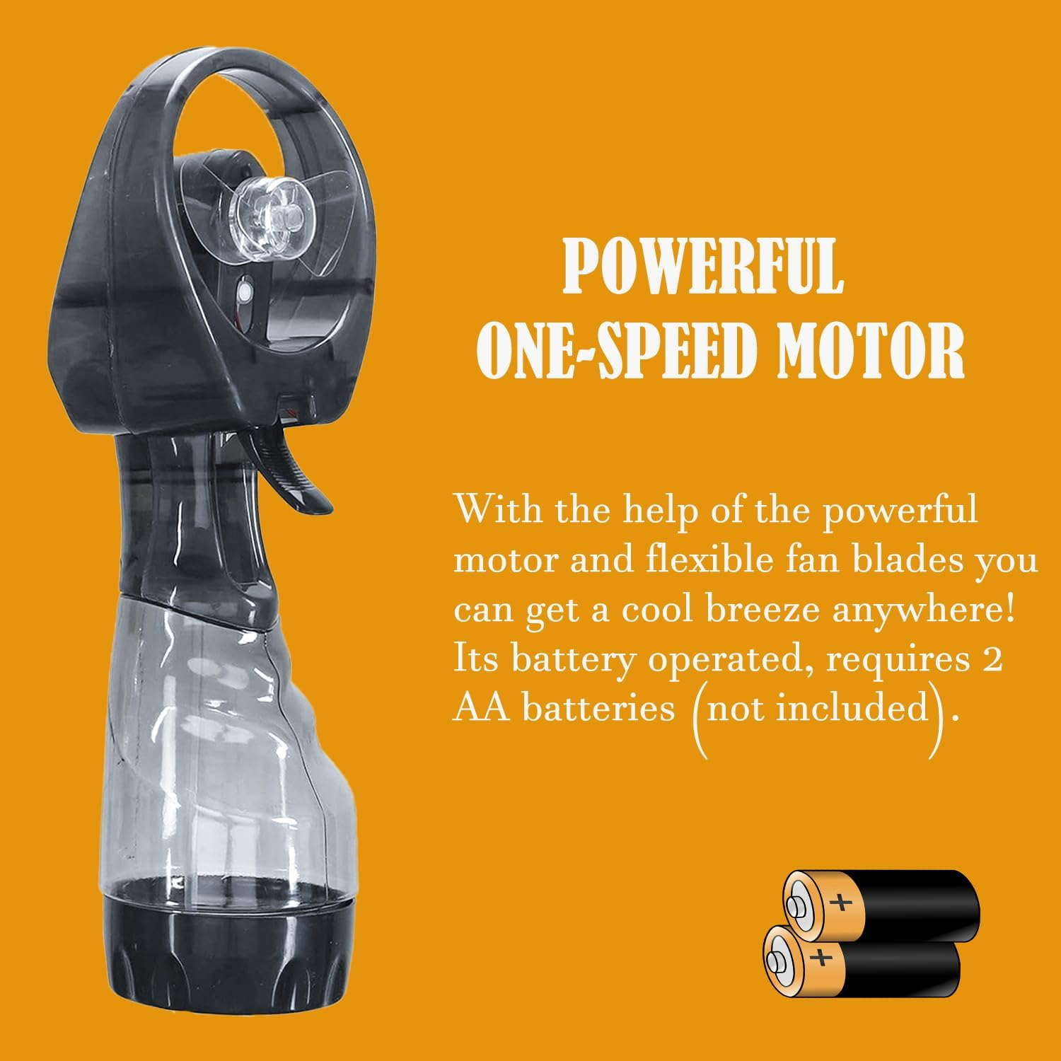 Portable Handheld Mini Mist Fan with Water Spray. Cooling Cold Water Spray Fogging Fan (Black) image number 4