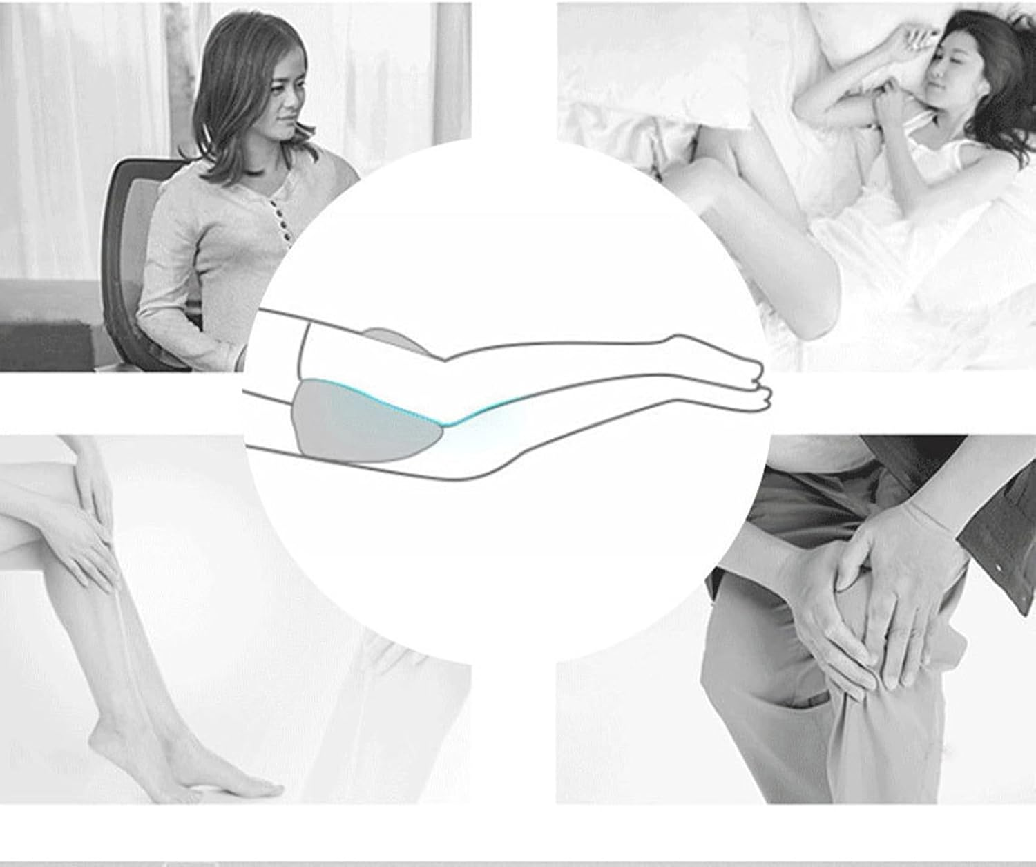 Bamboo Fiber Shaped Memory Foam Leg Pillow for Home Use, Dormitory, Pregnant Women - Leg Pillow with Memory Foam Core to Improve Leg Shape, Knee Pillow for Side Sleepers