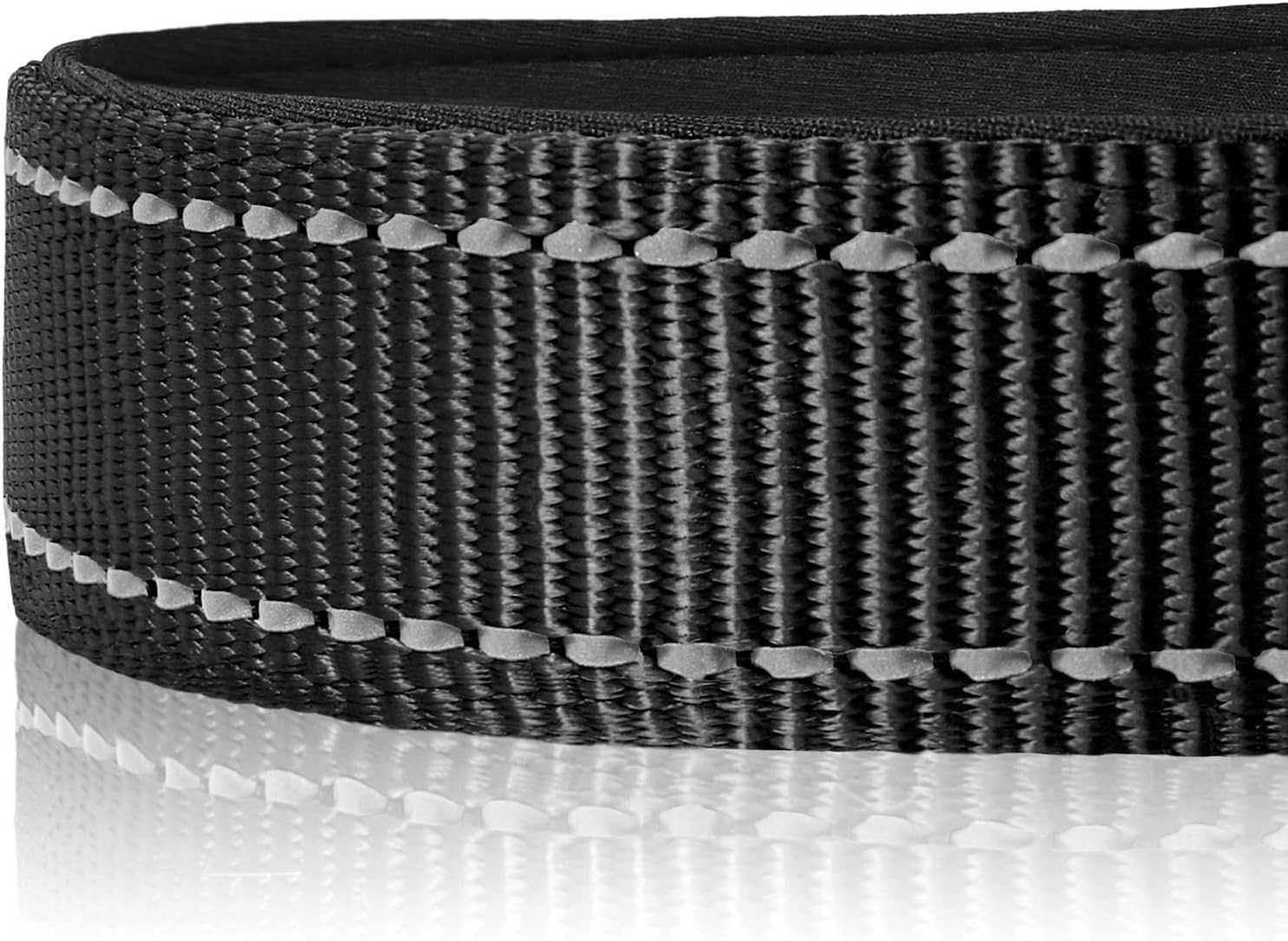 Reflective Dog Collar,Soft Neoprene Padded Breathable Nylon Pet Collar Adjustable for Small Dogs,Black (Medium (Pack of 1)) image number 4