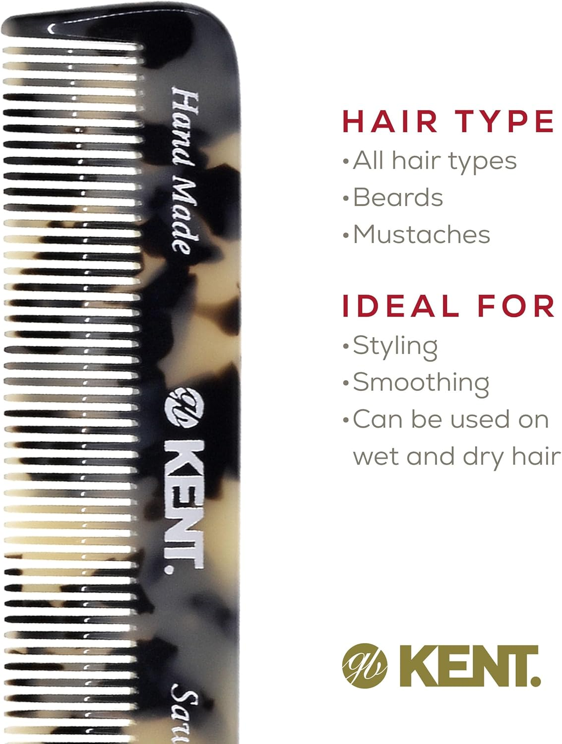 Kent Pocket Comb Set for Men - Beard & Mustache Comb Kit for Travel & Home Grooming image number 1