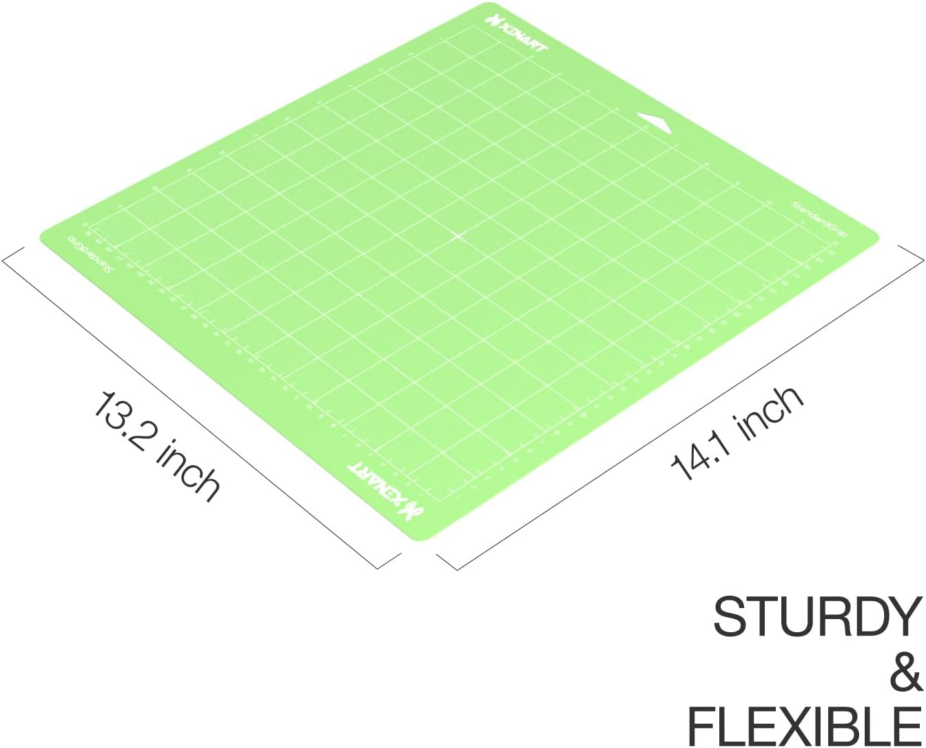 XINART Cutting Mats for Cricut Maker 3/Maker/Explore Air 3/Air 2/One Adhesive 12"X12" Mats Accessories Compatible with Cricut 4 Pack Green