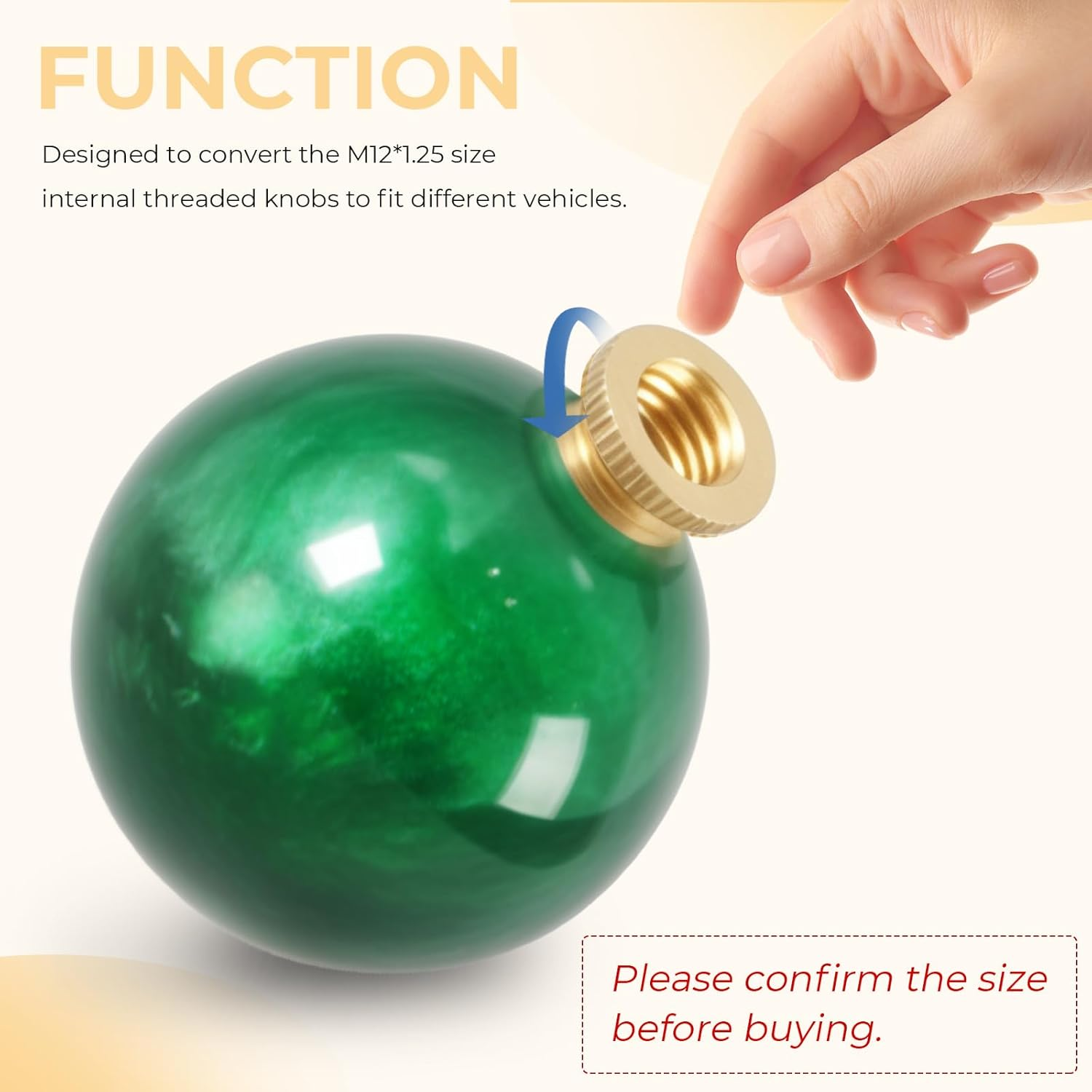 3PCS Shift Knob Thread Adapters Universal M8 X 1.25, M10 X 1.25, M10 X 1.5 ID (To M12 X 1.25 OD) Thread Gear Shifter Knob Screw HTRACING image number 2