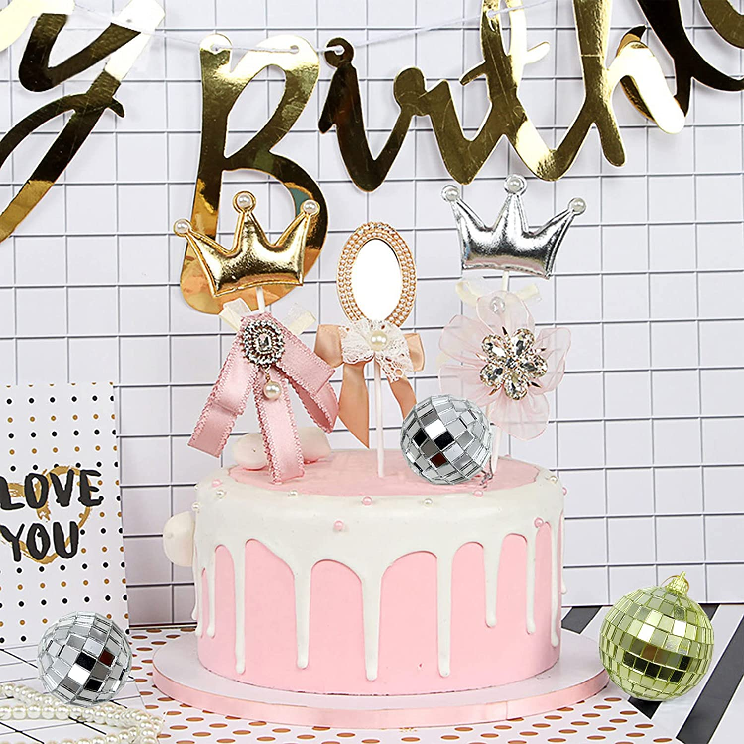 30Pcs Small Mirror Disco Ball 3Cm 1.18In Diameter, Christmas Ball Ornaments, Cake Party Stage Decoration Ball, Disco Mirror Reflective Ball (Silver)