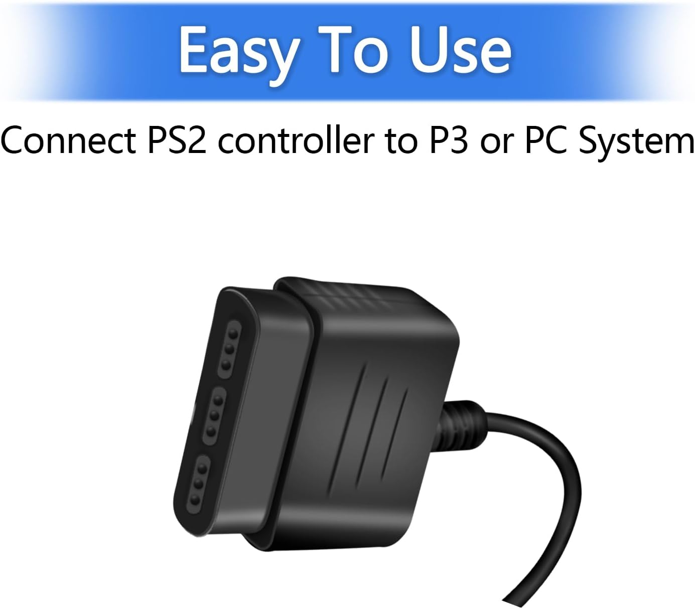 Finera USB 2.0 Games Controller Adapter Converter Cable, Compatible with Sony PS1 PS2 Playstation Dual Shock 2 Joypad Gamepad to PS3 PC Game