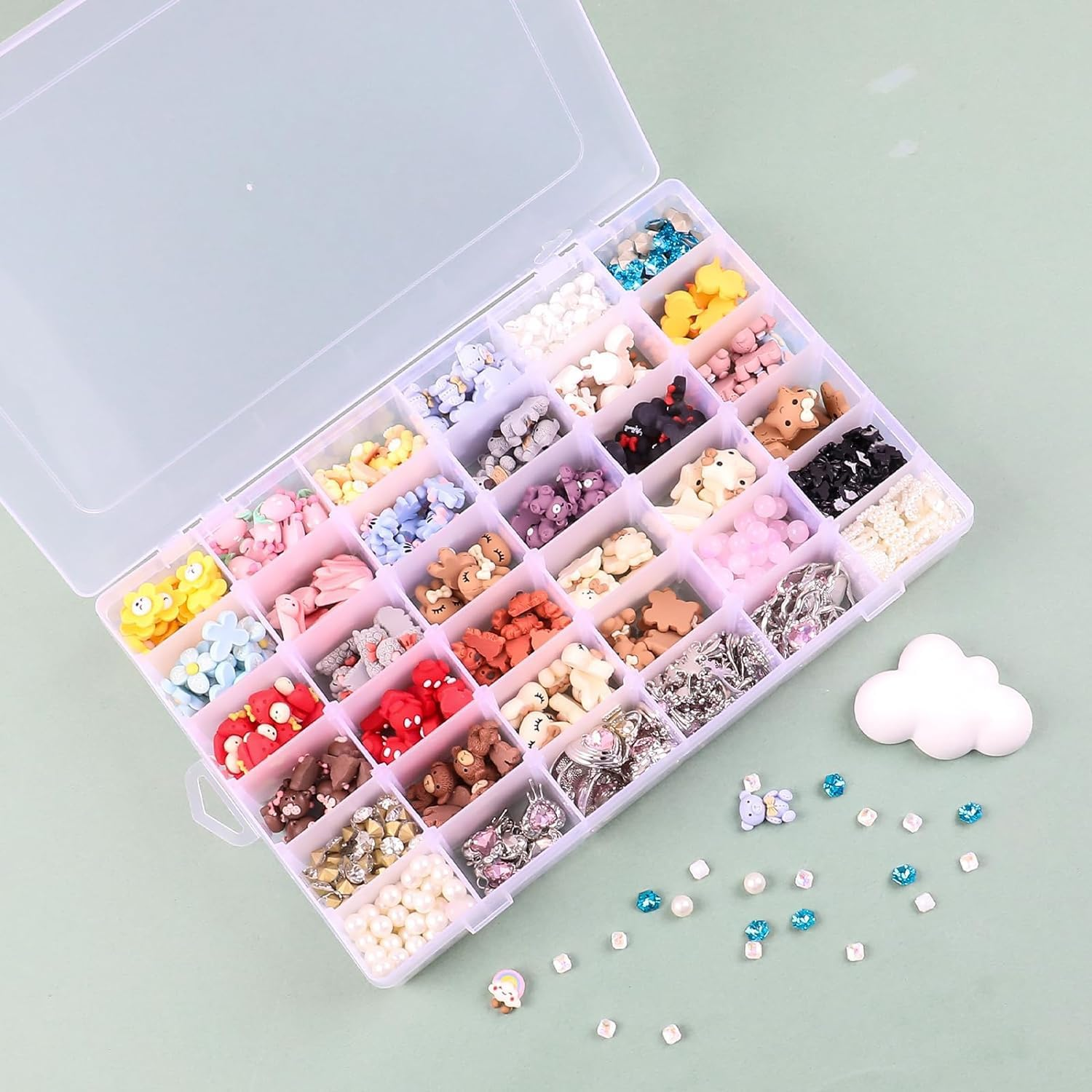 3 Pack 36-Grid Clear Plastic Storage Box Organizer with Adjustable Dividers, Craft Storage Container for Beads, Nail Art, DIY, Jewelry, Fishing Tackle and Small Parts image number 3