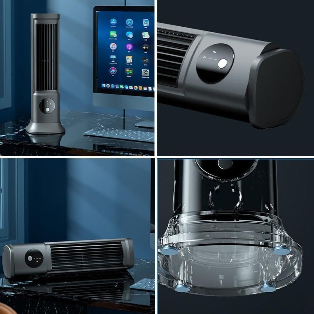 Coldeez Cooling Ace 5.0,Desktop Tower Fan,Portable Air Conditioner,Cooling Ace with 3 Speeds,Quiet Operation,Adjustable Base,For Bedroom/Office/Kitchen image number 2