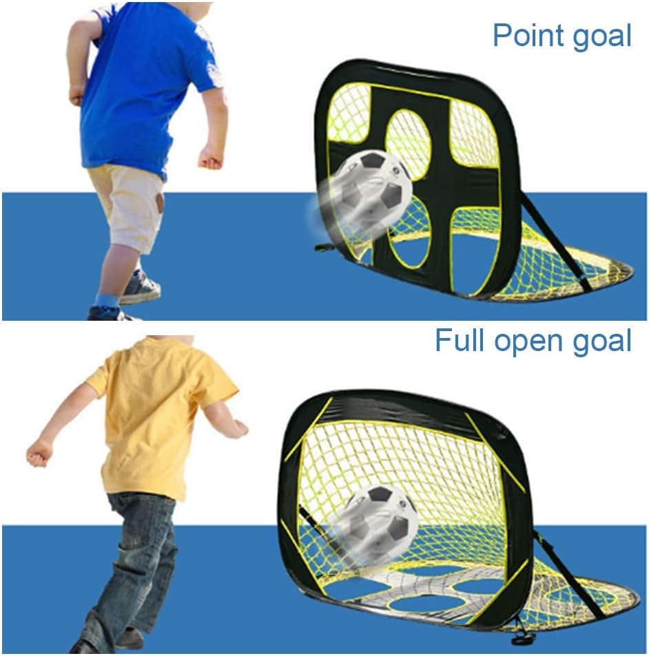 Soccer Goal, Target Net for Football, 2 Pockets Practice Sports Nets Soccer Portable Softball Training Aid Netting Target Rebounder Screen Backyard Outdoor Camping Equipment with Carry Bag