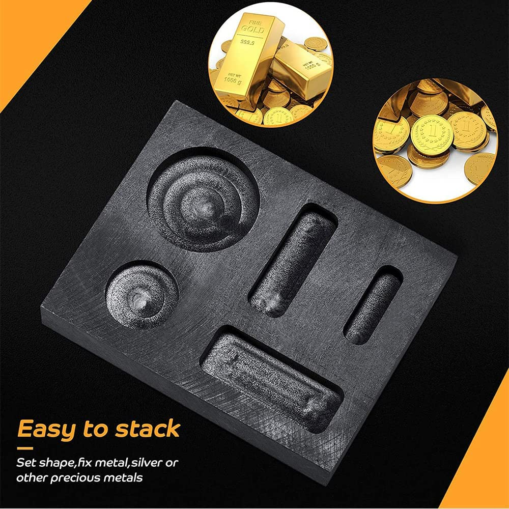 Crucible Graphite Square Melting Casting Refining Ingot Mould Gold Silver Copper image number 3