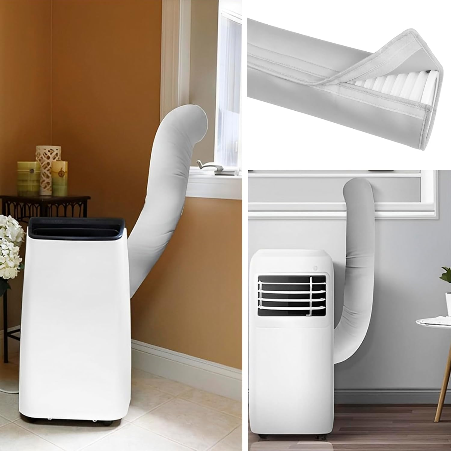 Air Conditioner Hose Protection Cover, Insulated Air Conditioner Hose Cover Wrap, Portable AC Hose Cover Washable Air Conditioner Duct Hose Vent Insulation Sleeve for Most 5" to 5.9" Exhaust image number 3