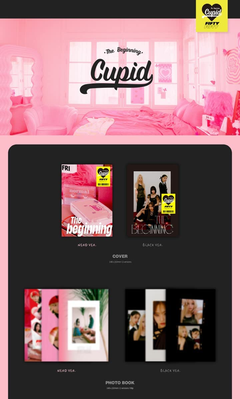 FIFTY FIFTY the Beginning : Cupid 1St Single Album Random Version Cd+1P Folding Poster on Pack+98P Photobook+1Ea Sticker+1Ea Photobooth+2P Photocard+1P Large Photocard+1Ea Seal+Tracking Sealed image number 5