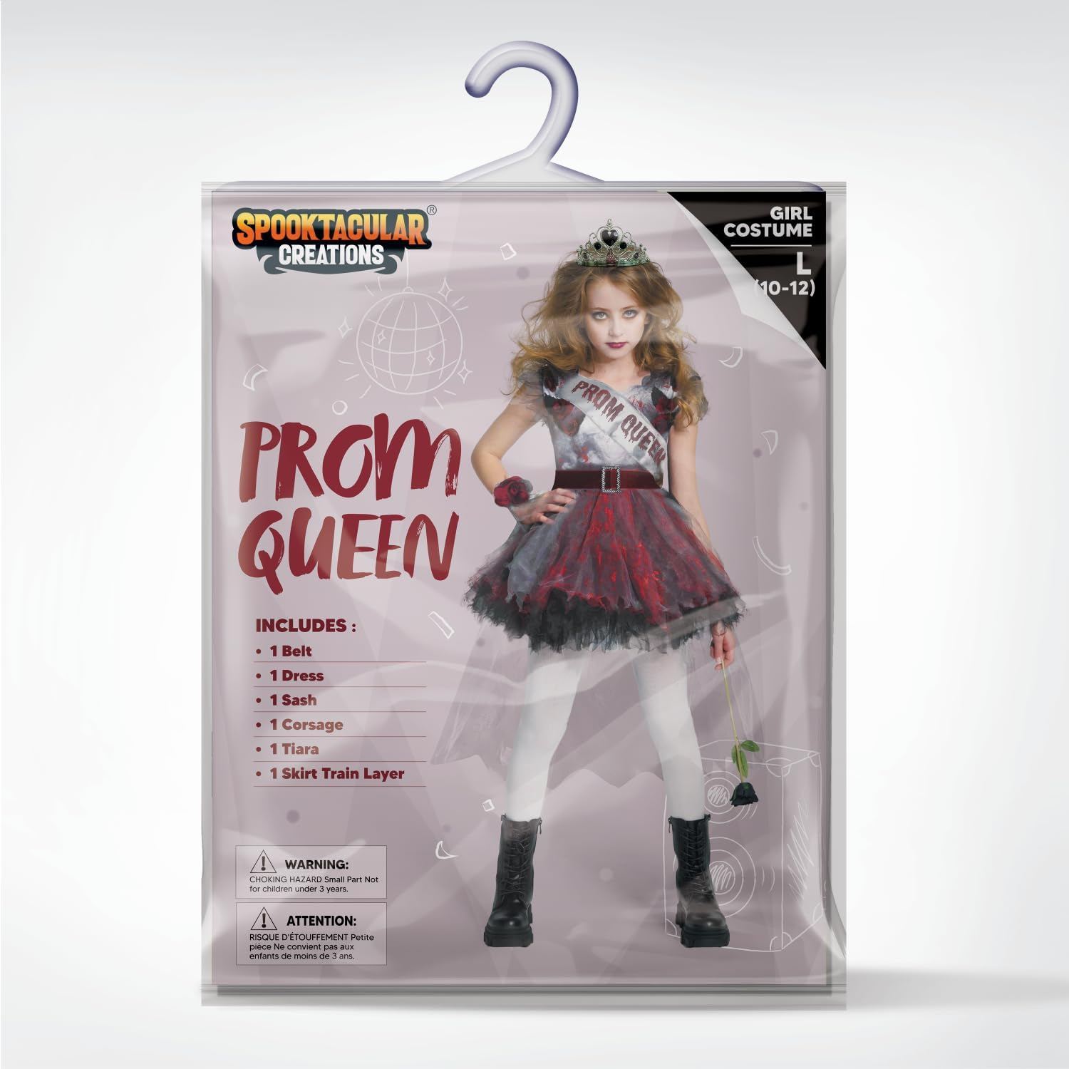 Spooktacular Creations Zombie Prom Queen Costume for Girls, Halloween Costumes for Kids, Zombie Princess Outfit for Girls image number 6