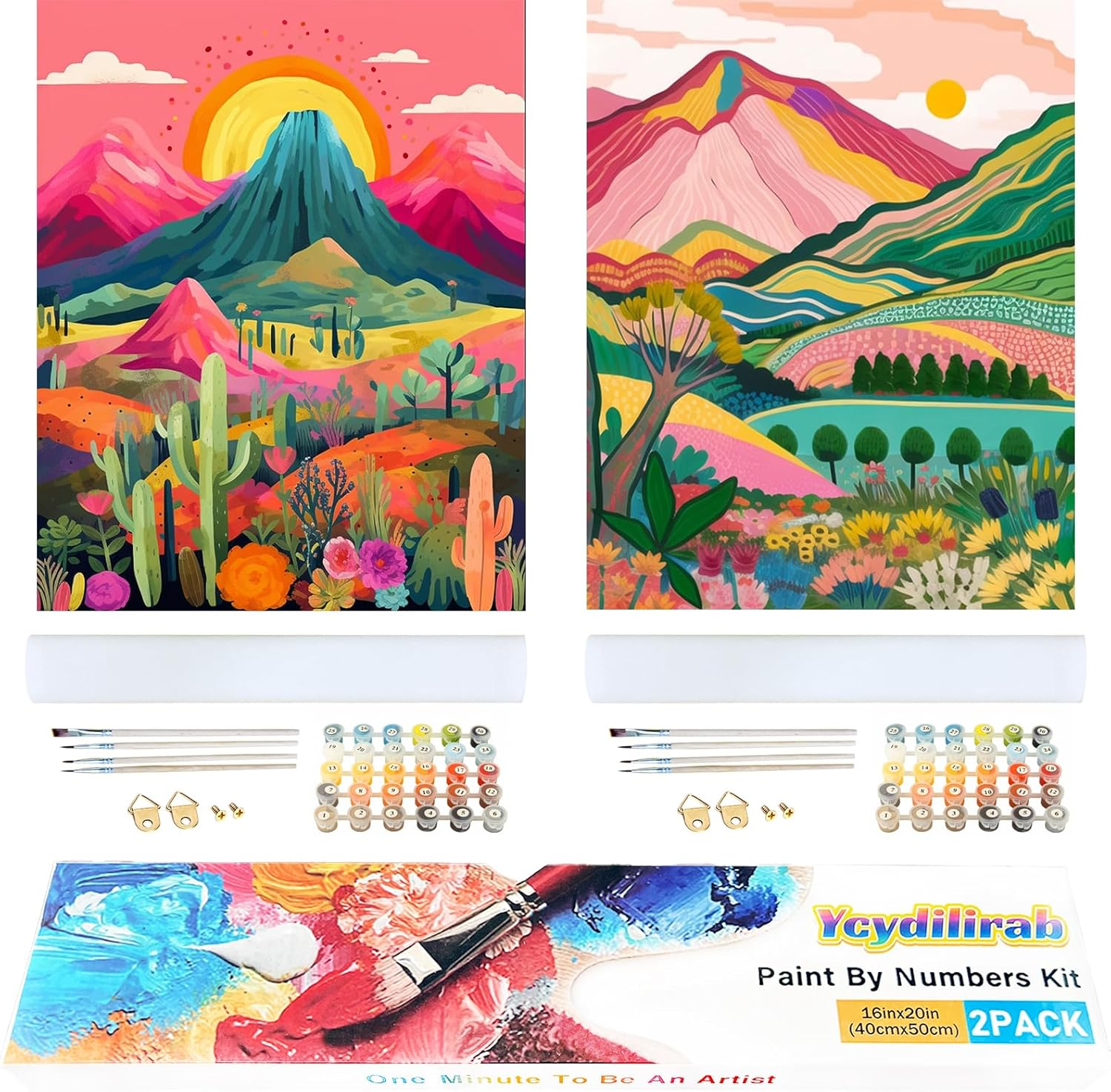 Ycydilirab Mountain Paint by Numbers for Adults - Landscape, 16X20Inch, Acrylic Canvas, Non-Foldable