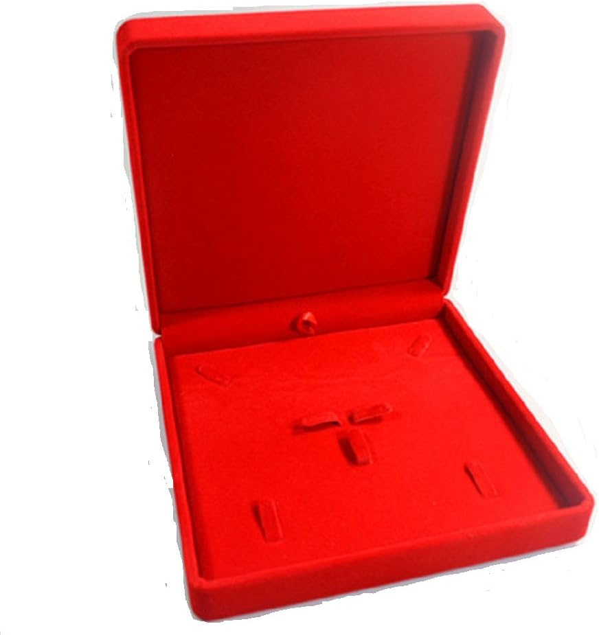TIKIYOGI Jewelry Set Velvet Box Necklace Earring Ring Necklace Bracelet Gift Display Case Wedding Jewelry Storage Holder (Red) image number 2