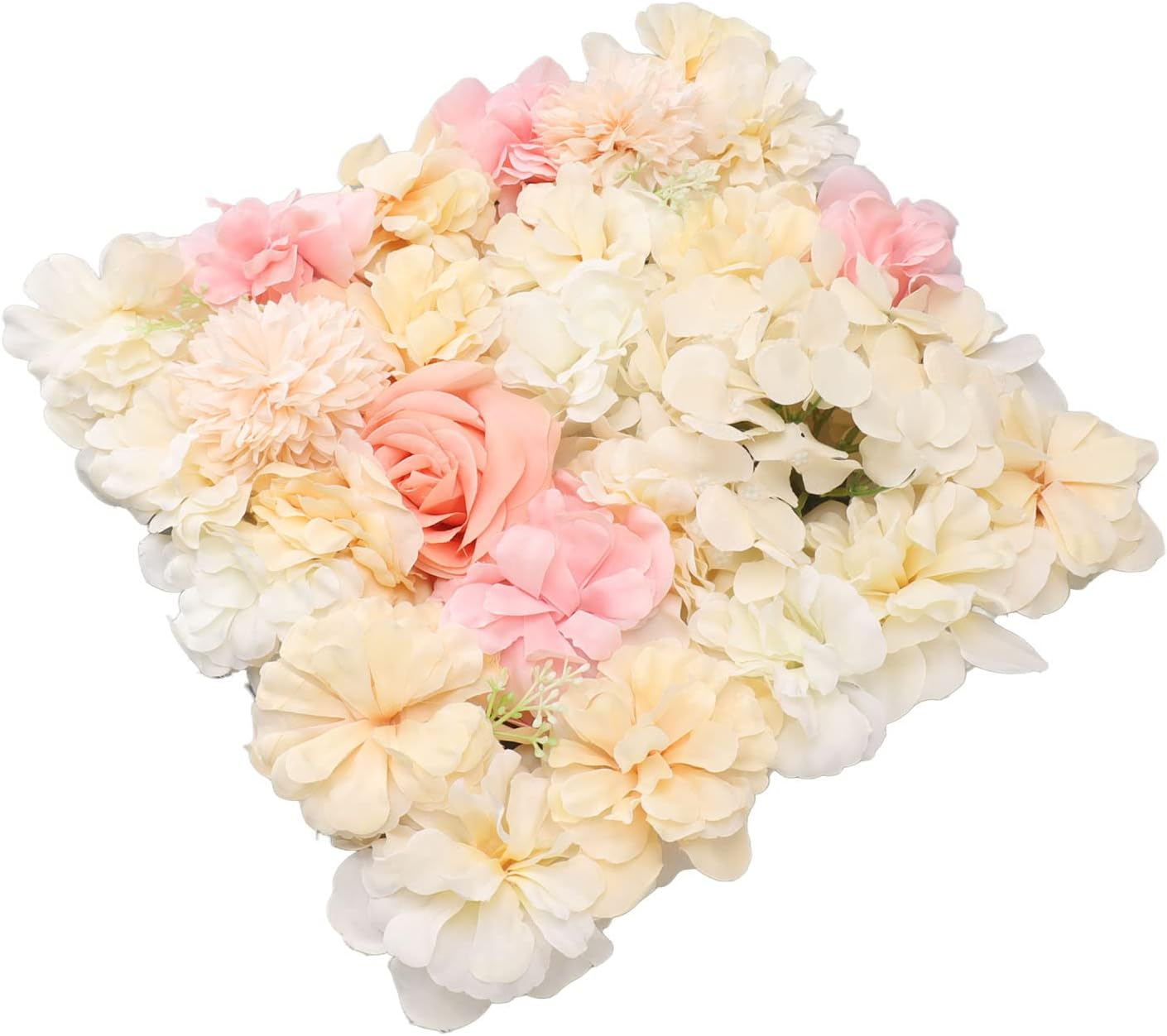 Artificial Flower Wall Panels Silk Simulation Rose Flowing Decoration for the Celebration of the 15X15In Wedding (Yellow and Pink) image number 2